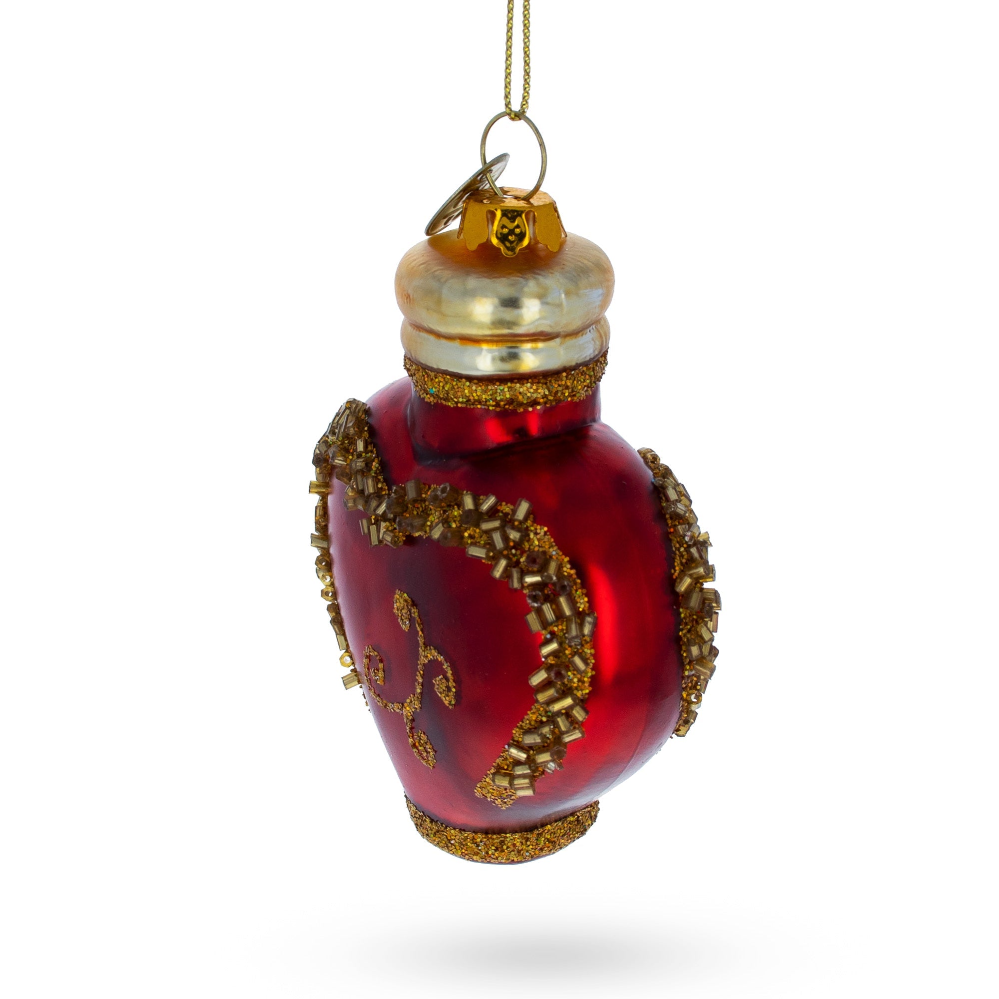 Elegant Perfume Bottle - Blown Glass Christmas Ornament