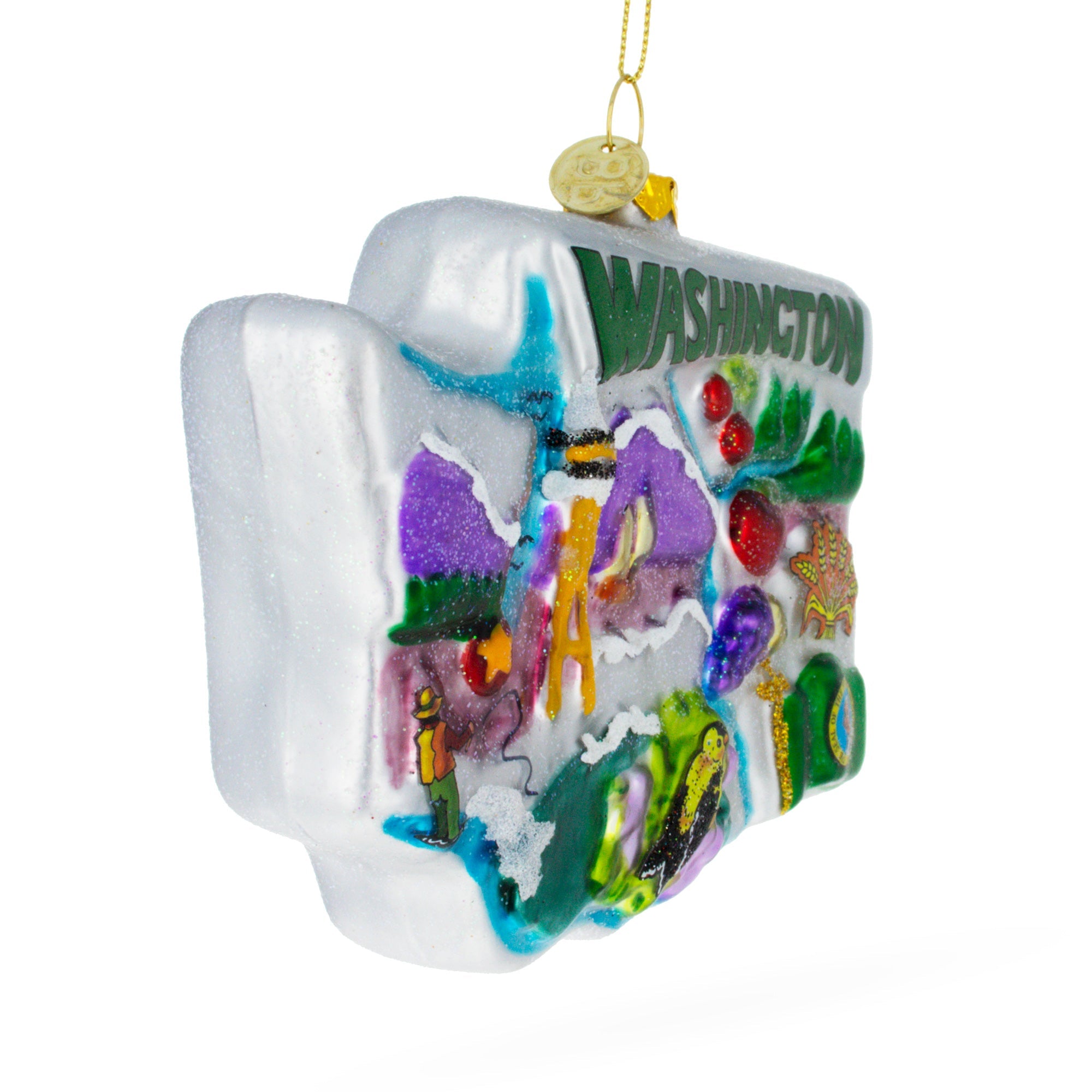 Evergreen Adventures: Scenic Washington State - Blown Glass Christmas Ornament