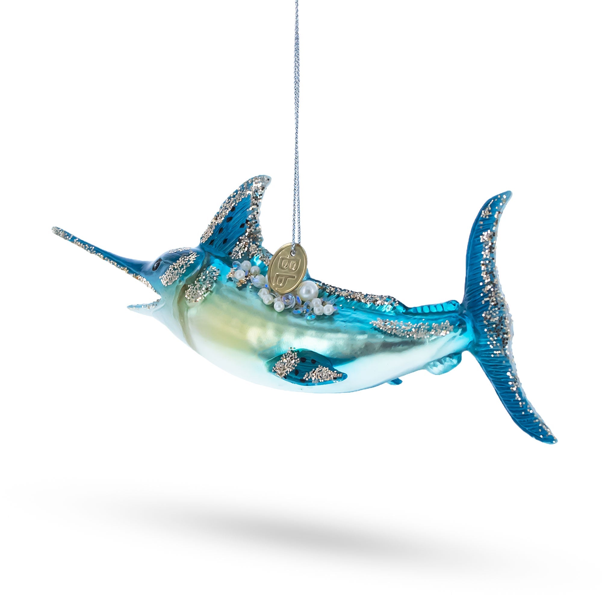 Ocean Wanderer: Majestic Marlin Fish - Blown Glass Christmas Ornament