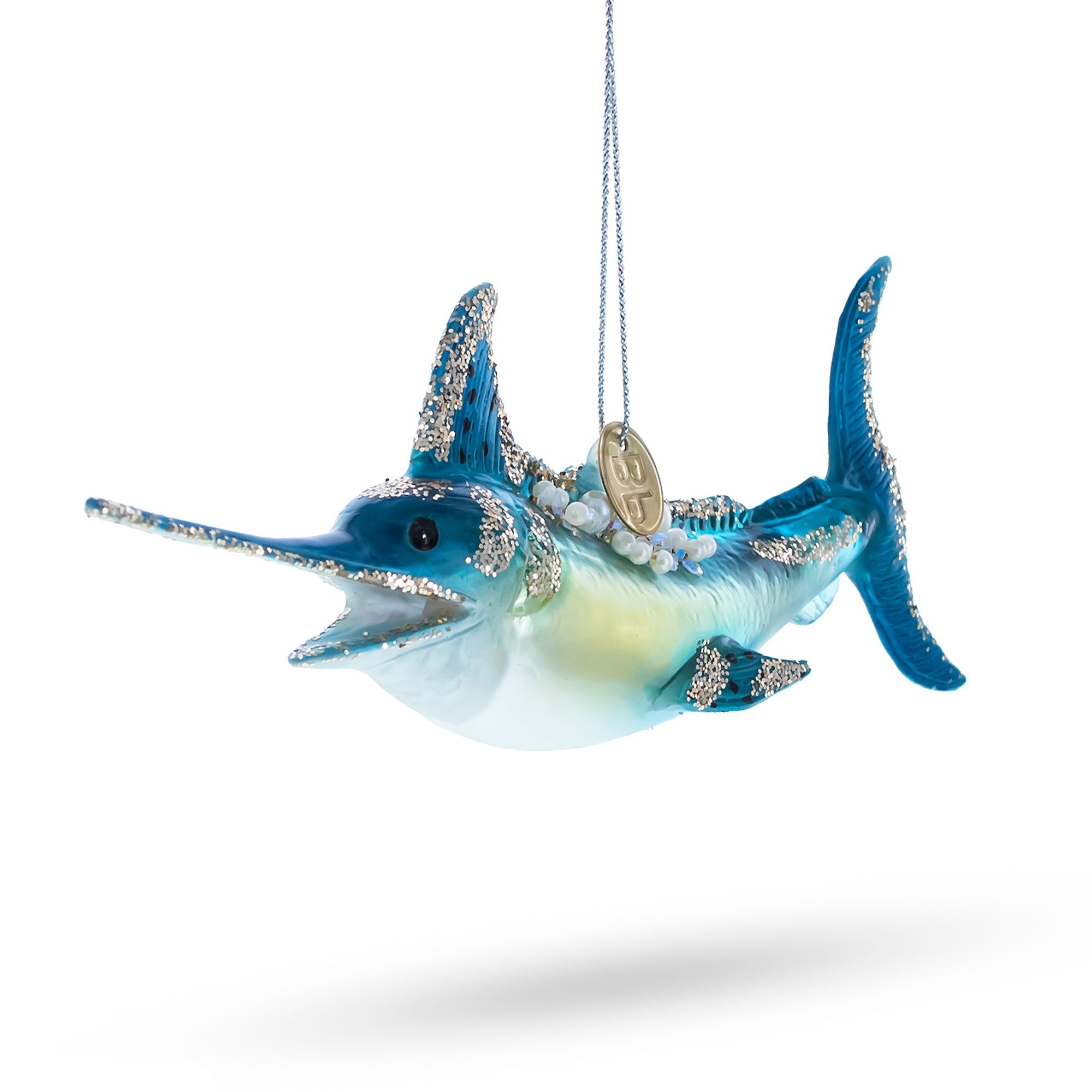 Ocean Wanderer: Majestic Marlin Fish - Blown Glass Christmas Ornament