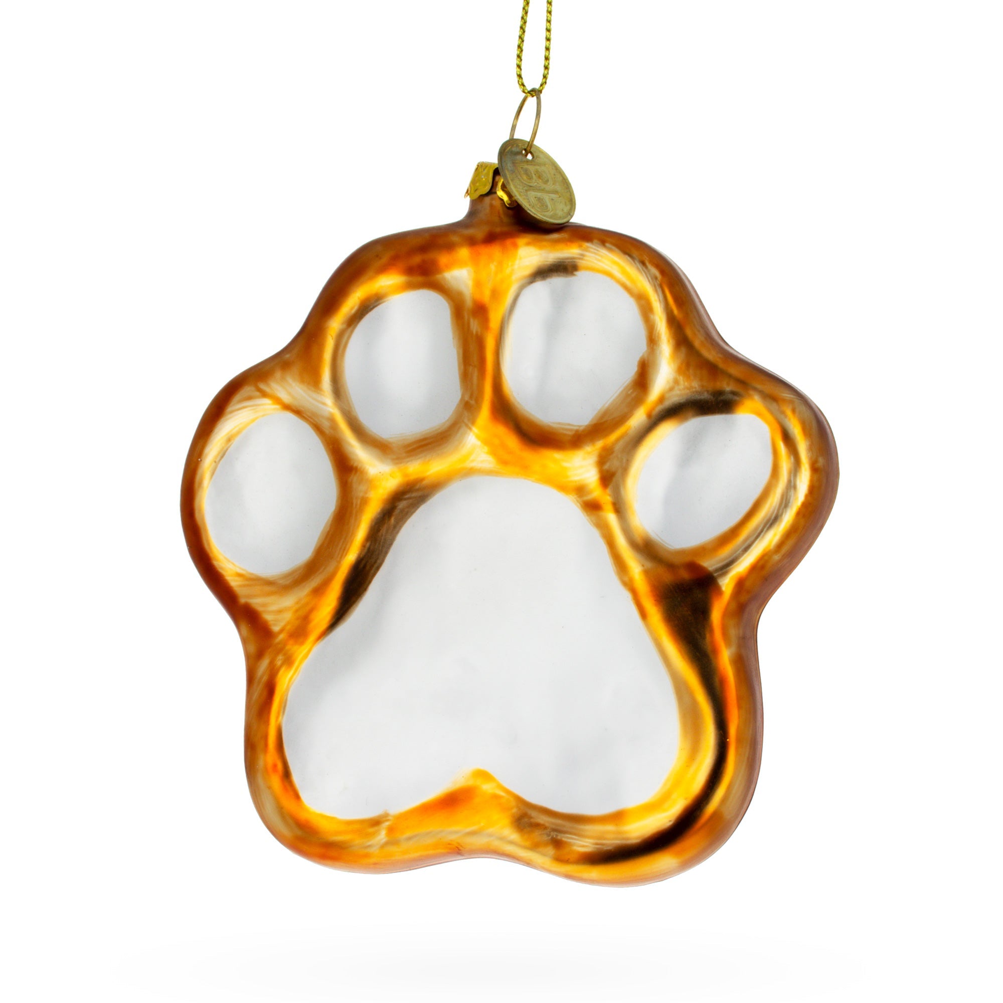 Whimsical Paw Print - Blown Glass Christmas Ornament