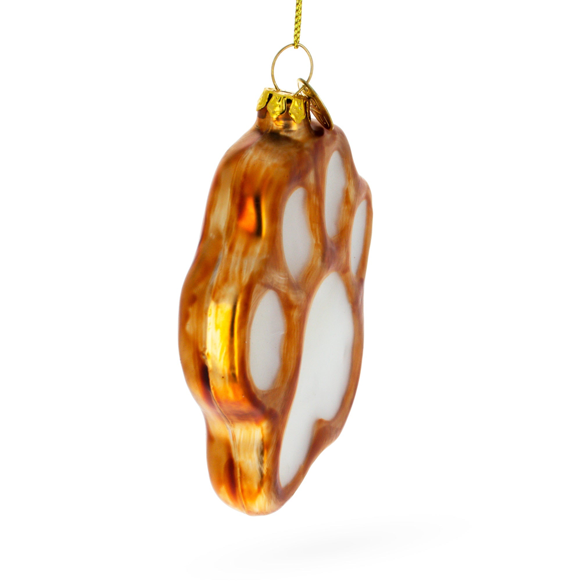 Whimsical Paw Print - Blown Glass Christmas Ornament