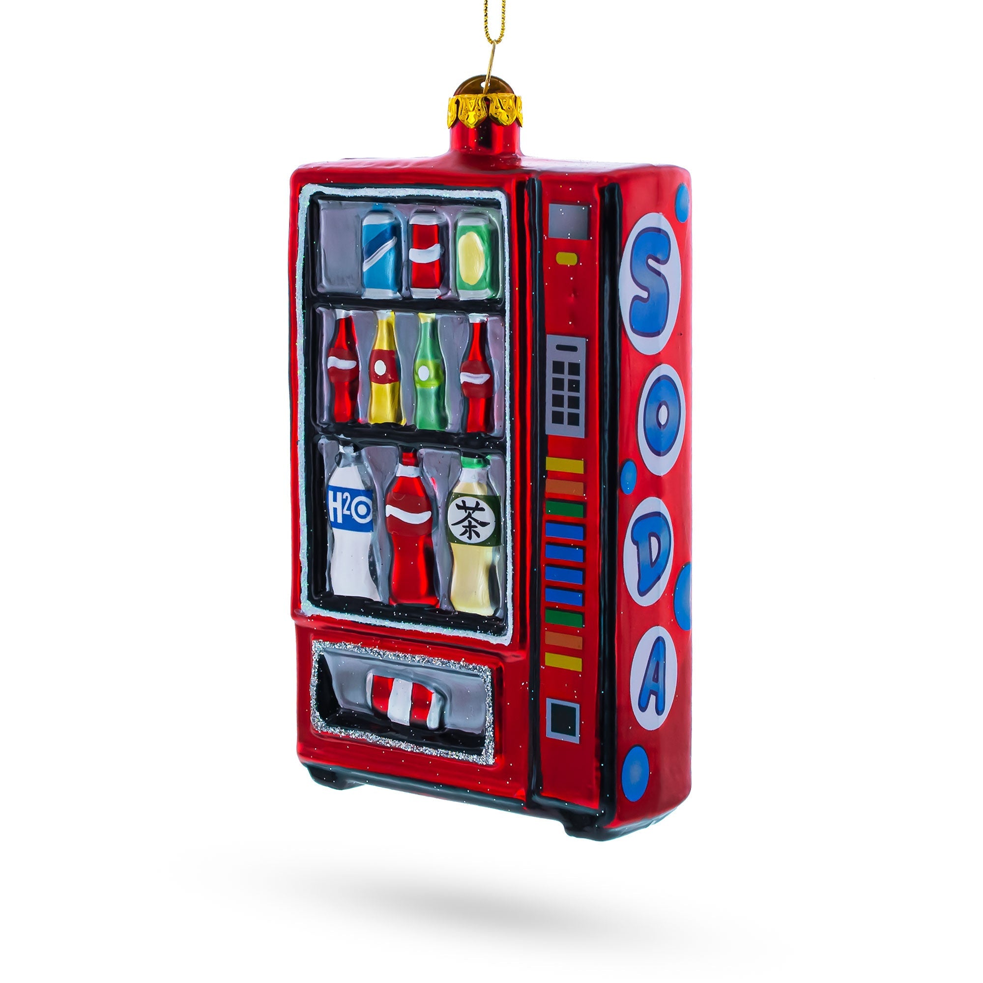 Quirky Soda Vending Machine - Blown Glass Christmas Ornament