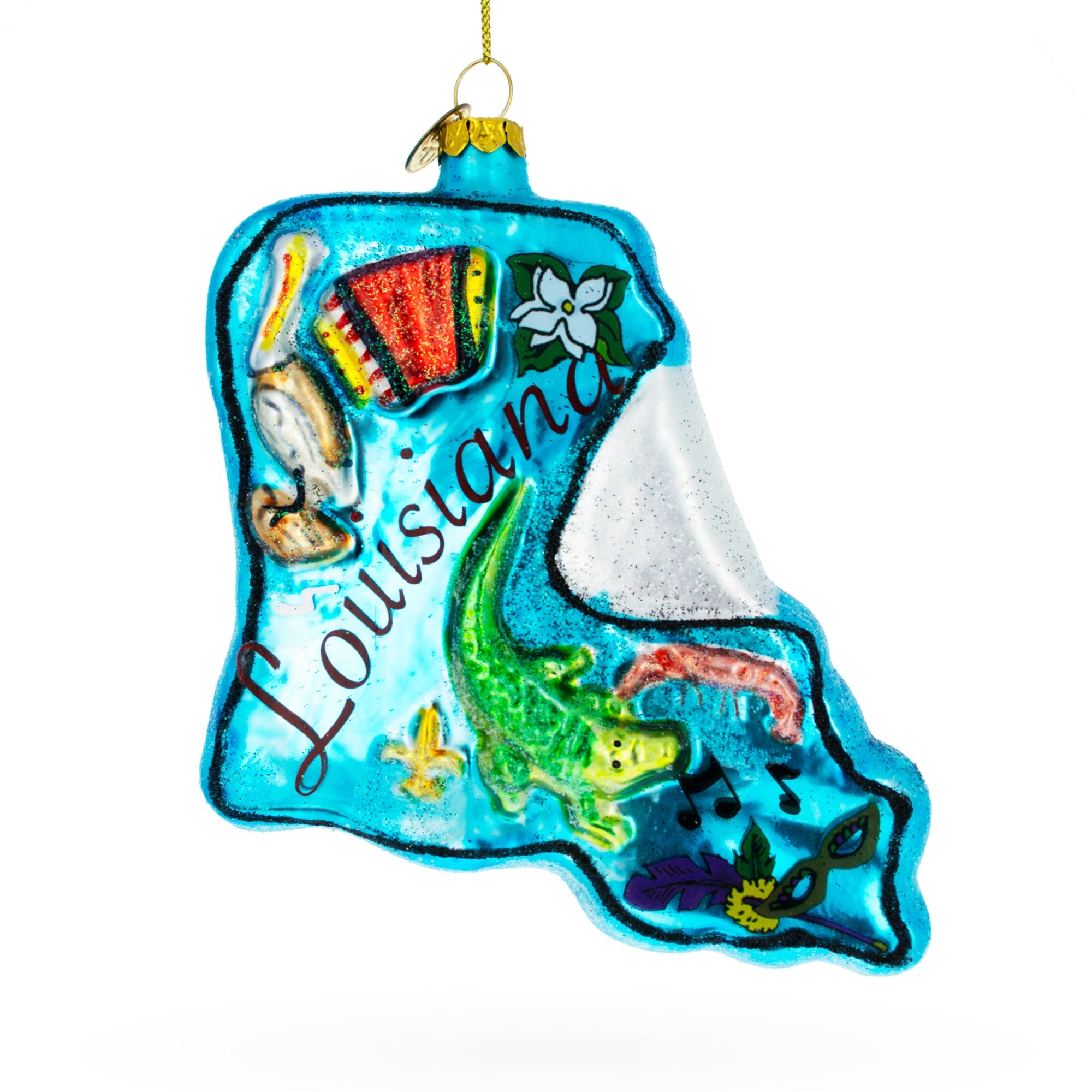 Bayou Beauty: Louisiana State - Blown Glass Christmas Ornament