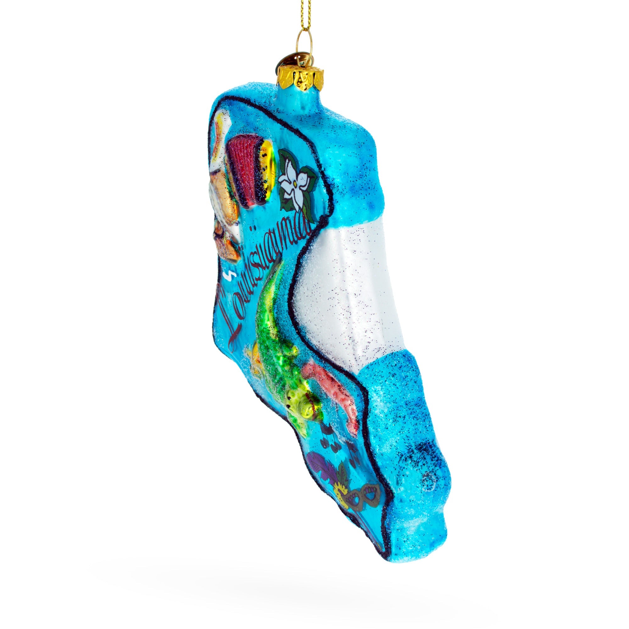 Bayou Beauty: Louisiana State - Blown Glass Christmas Ornament