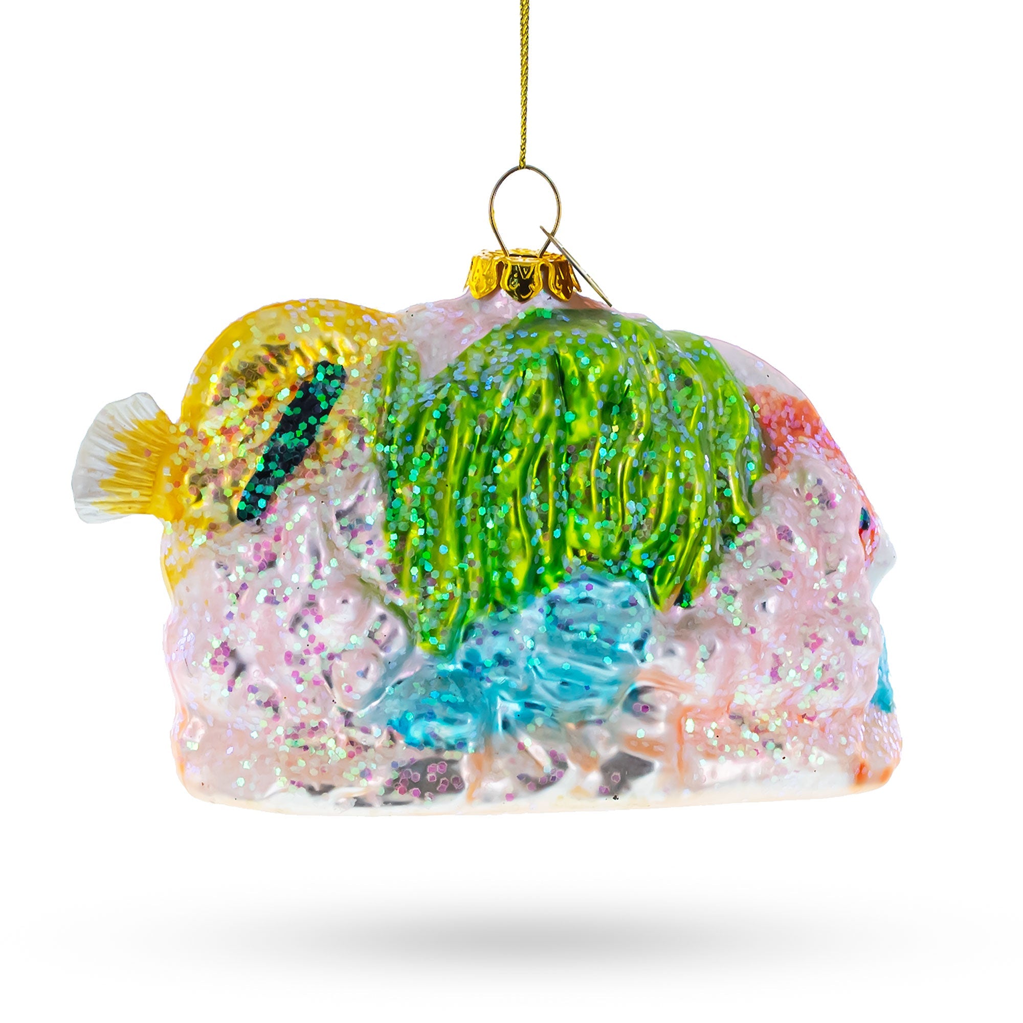 Vibrant Coral Reef Fishes - Blown Glass Christmas Ornament