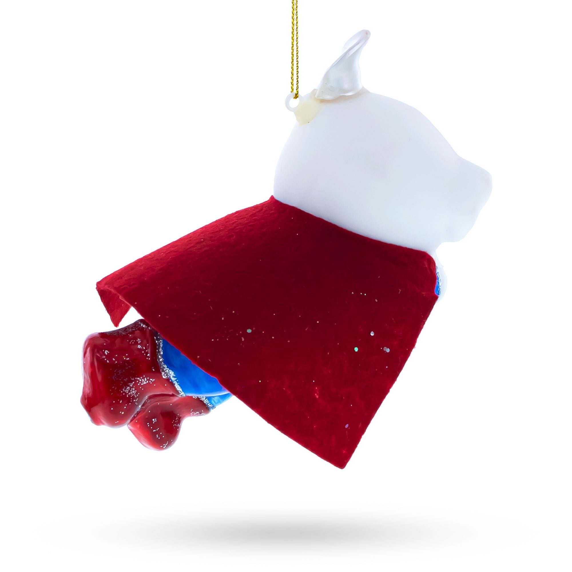 Soaring Super Dog Hero - Blown Glass Christmas Ornament