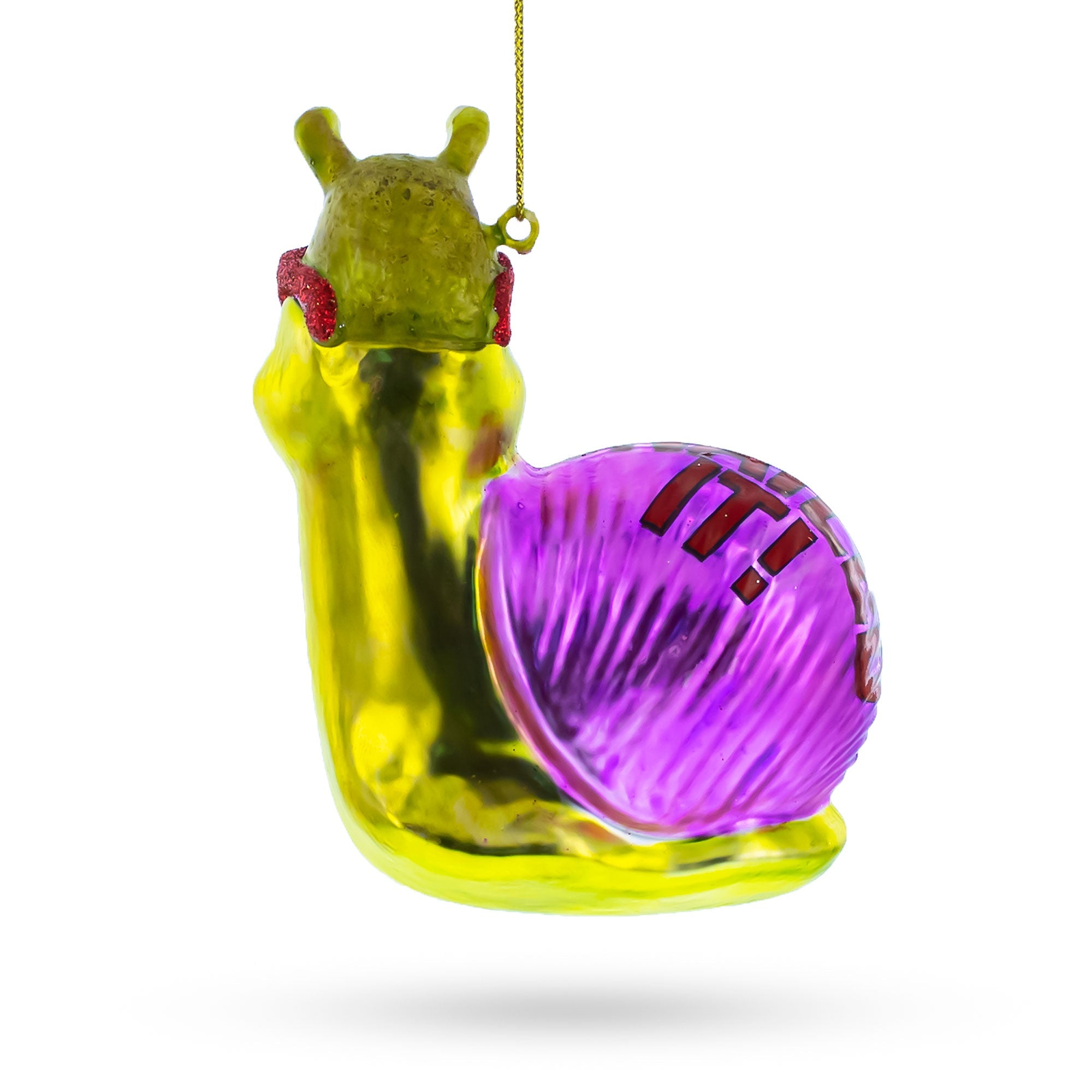 Cool Snail Sporting Sunglasses - Blown Glass Christmas Ornament