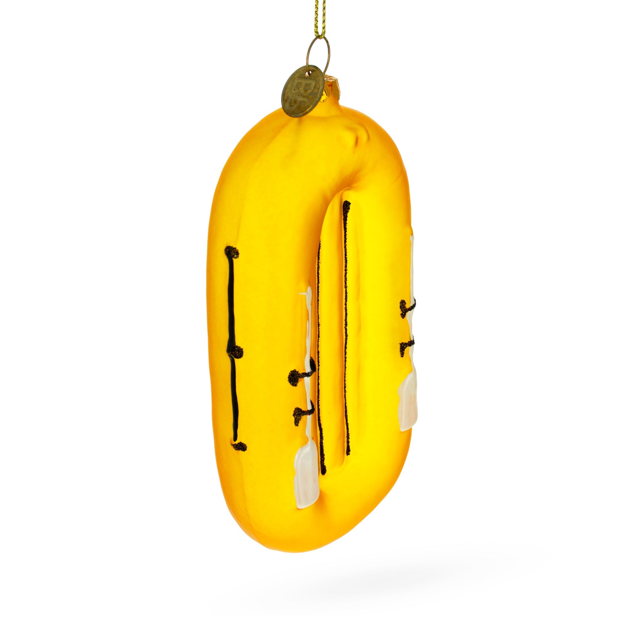 Sunny Yellow Rubber Boat - Blown Glass Christmas Ornament