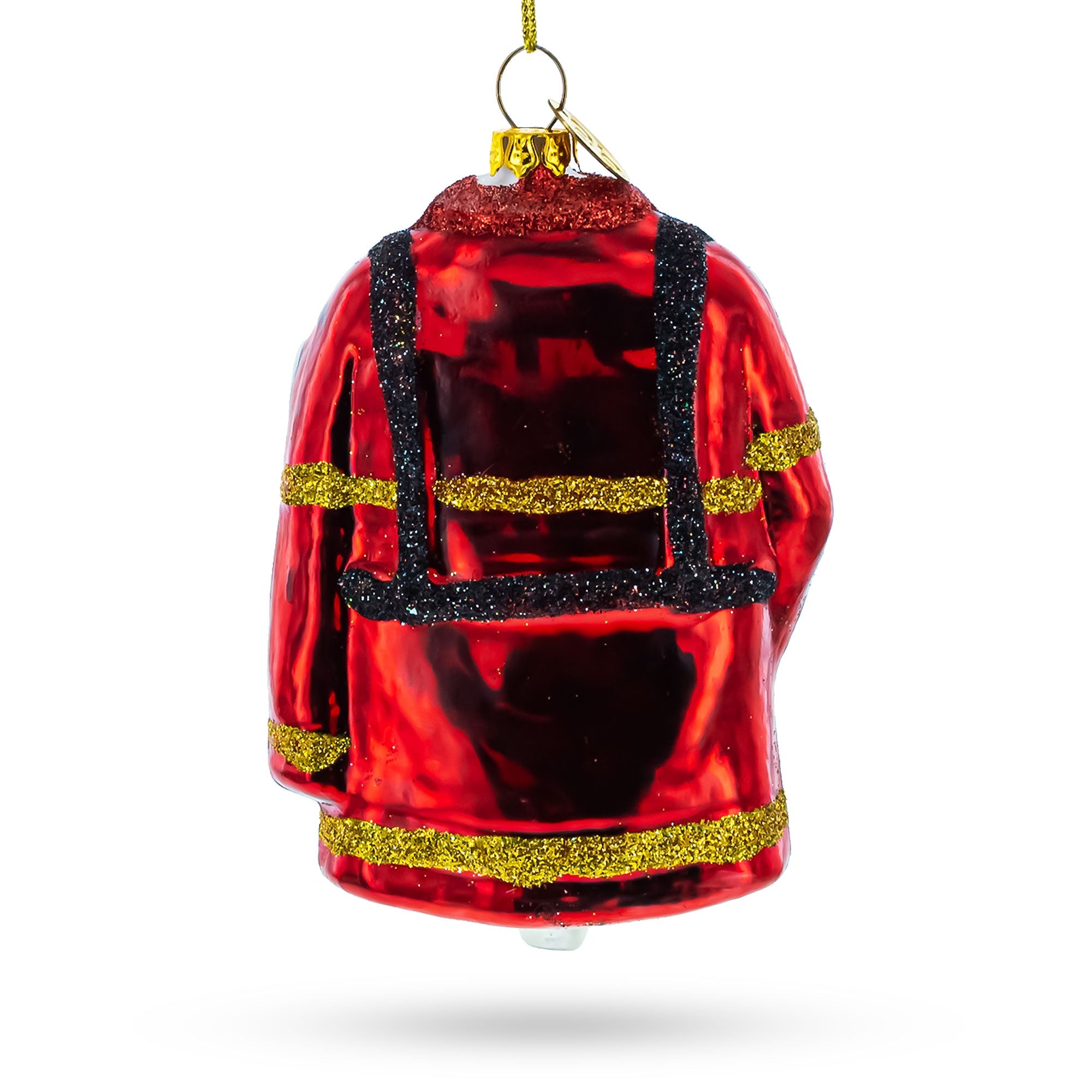 Heroic Fireman Uniform - Blown Glass Christmas Ornament