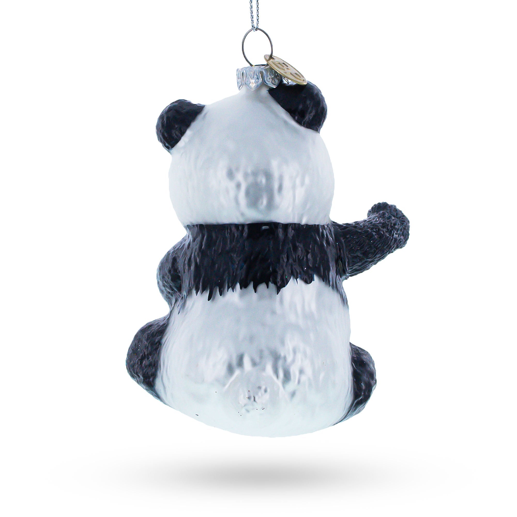 Panda Relishing Noodles - Blown Glass Christmas Ornament