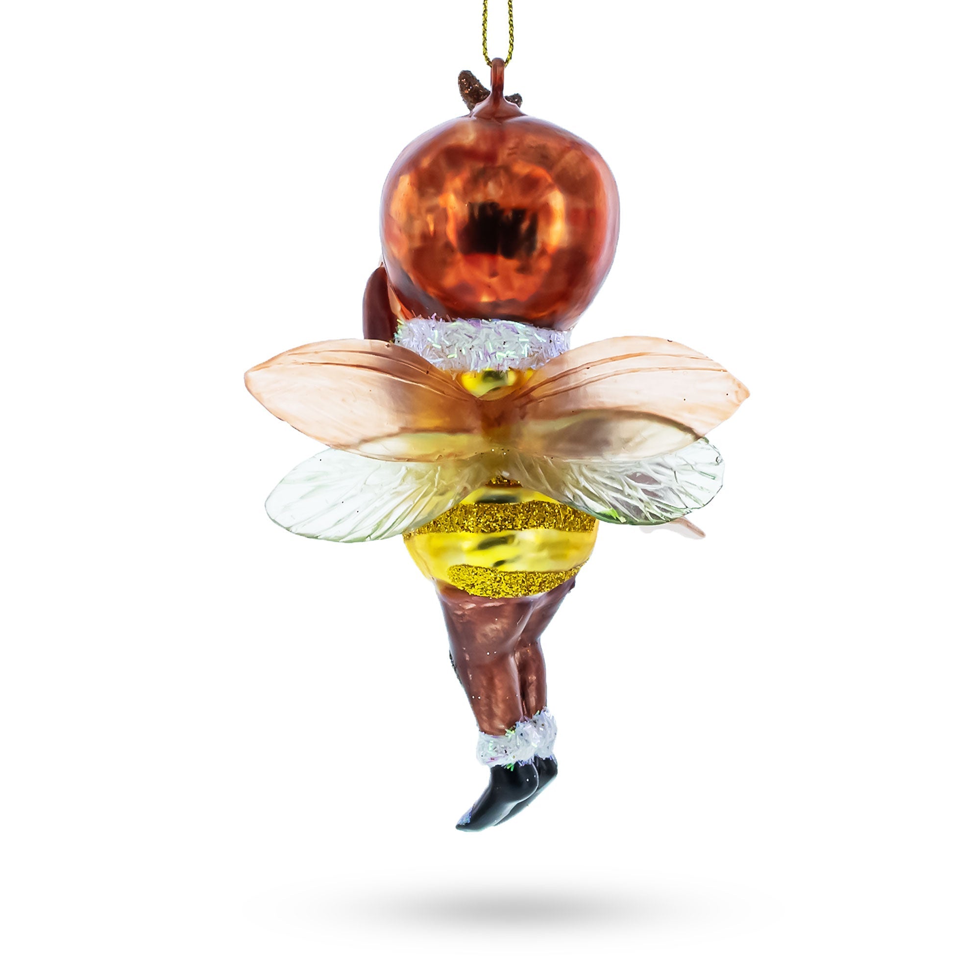 Buzzingly Adorable Little Bee - Blown Glass Christmas Ornament