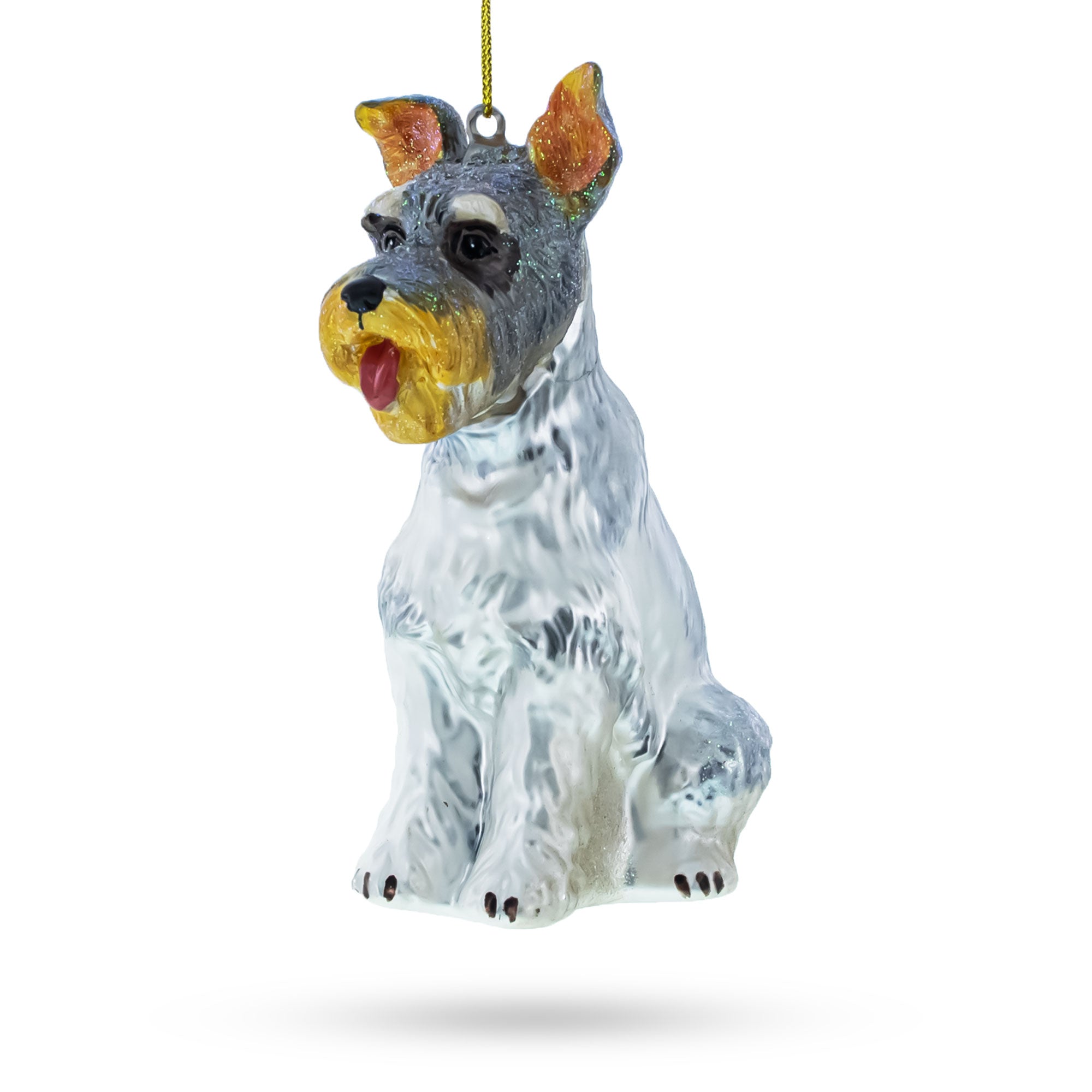 Charming Schnauzer - Blown Glass Christmas Ornament