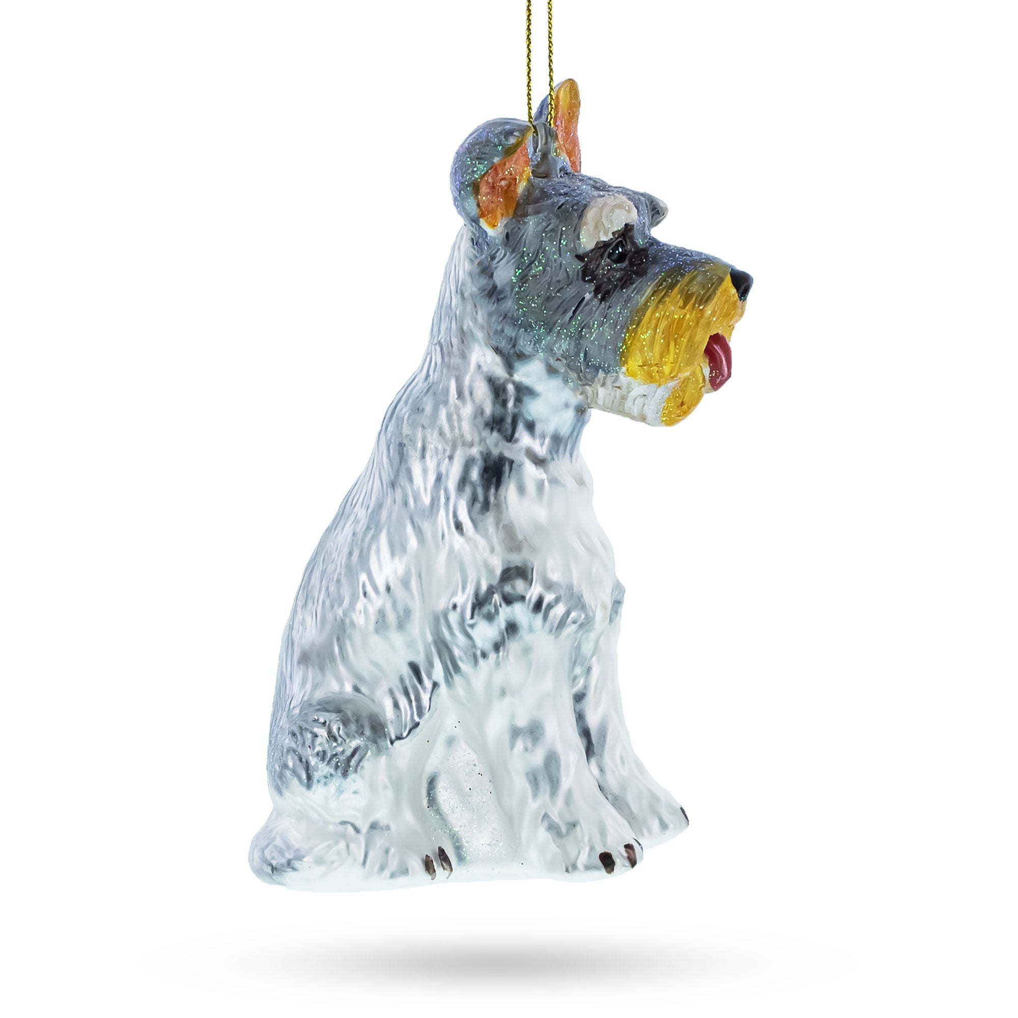 Charming Schnauzer - Blown Glass Christmas Ornament