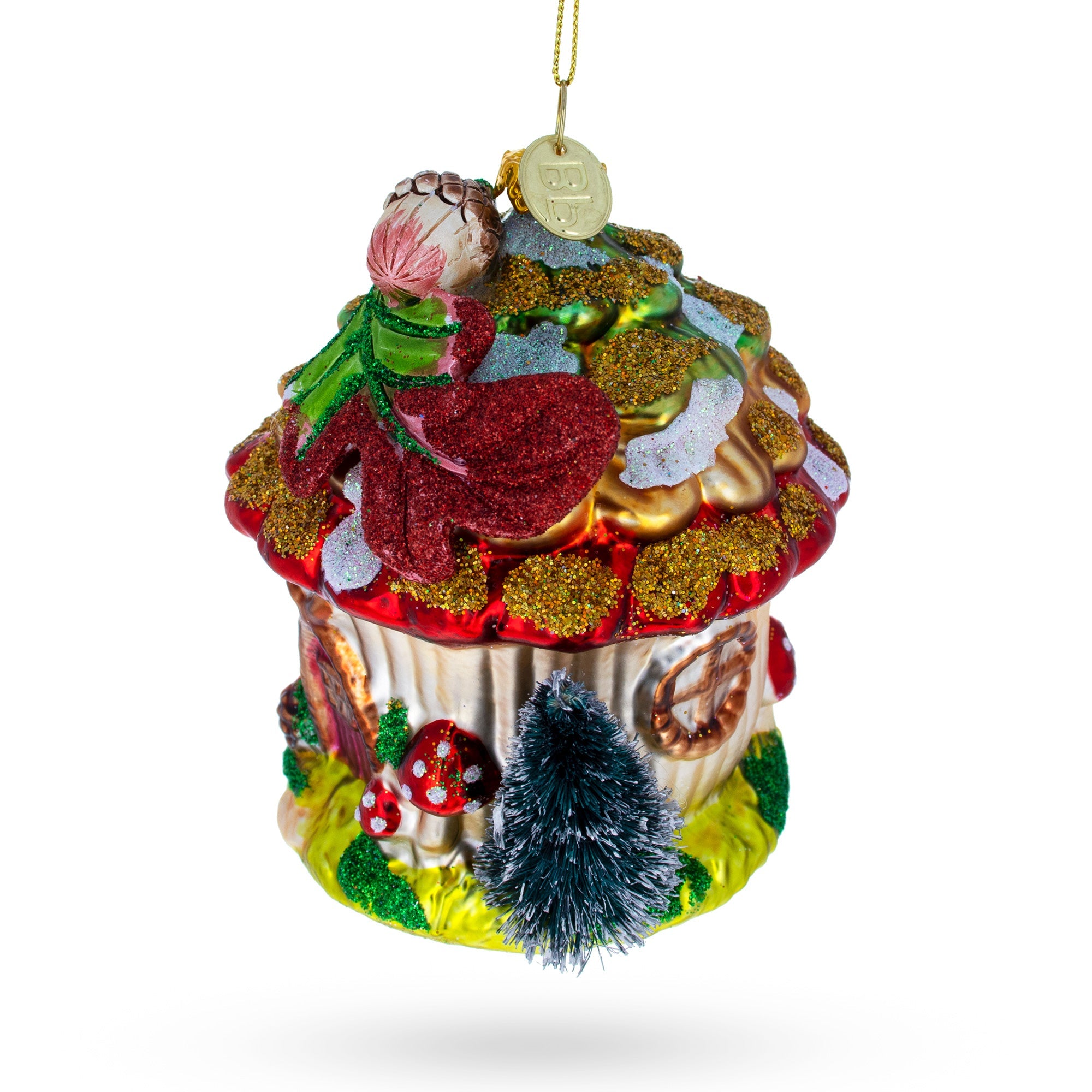 Enchanted Fairy House Nestled In A Woodland Glade - Blown Glass Christmas Ornament