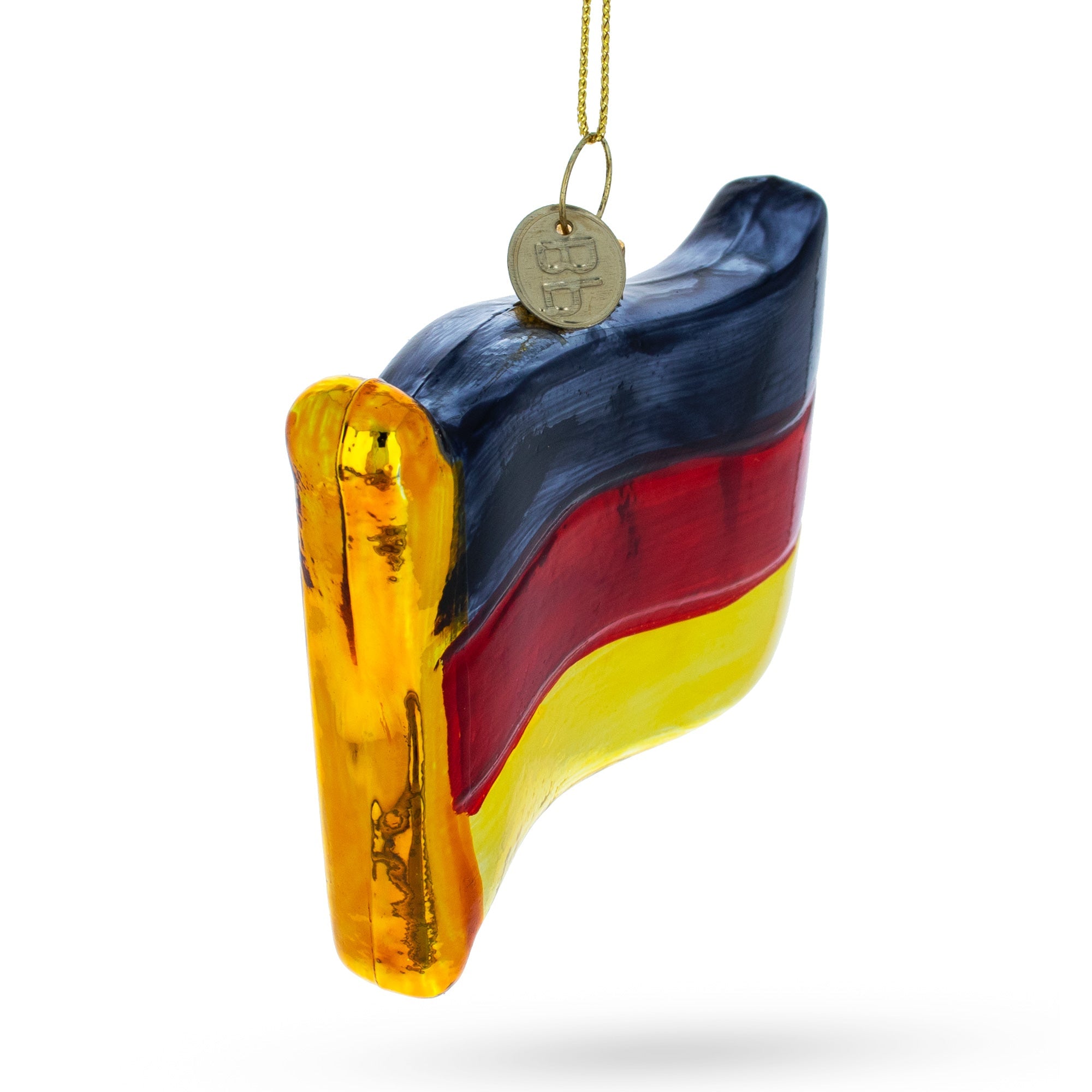 Waving Flag Of Germany - Blown Glass Christmas Ornament