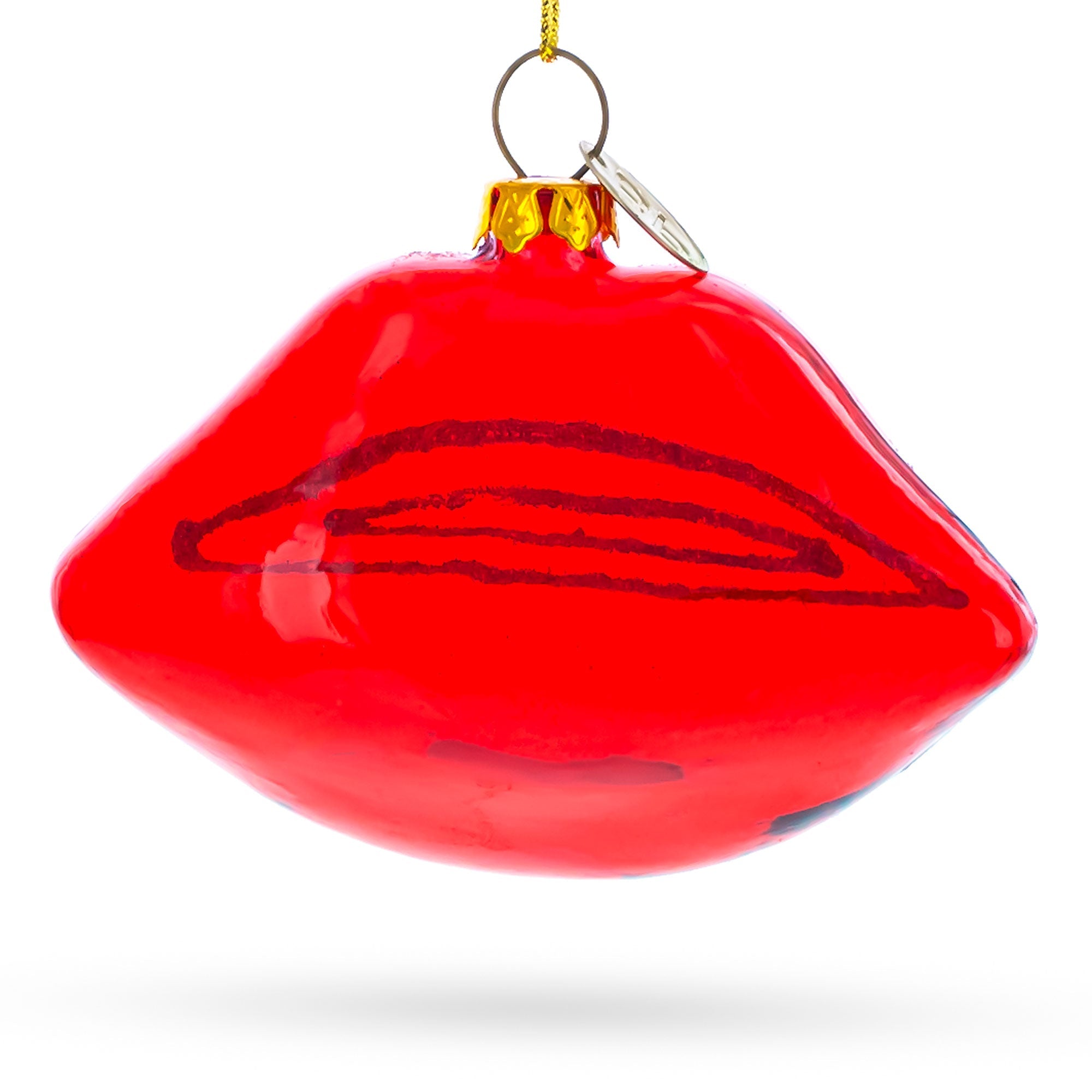 Sultry Red Lips - Blown Glass Christmas Ornament