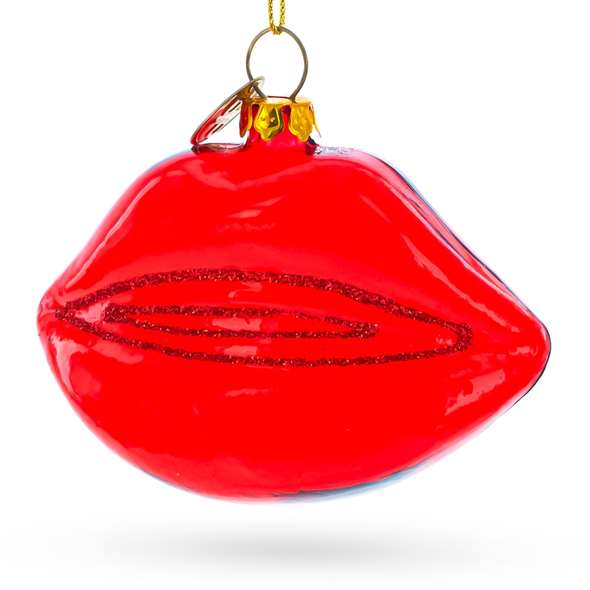 Sultry Red Lips - Blown Glass Christmas Ornament