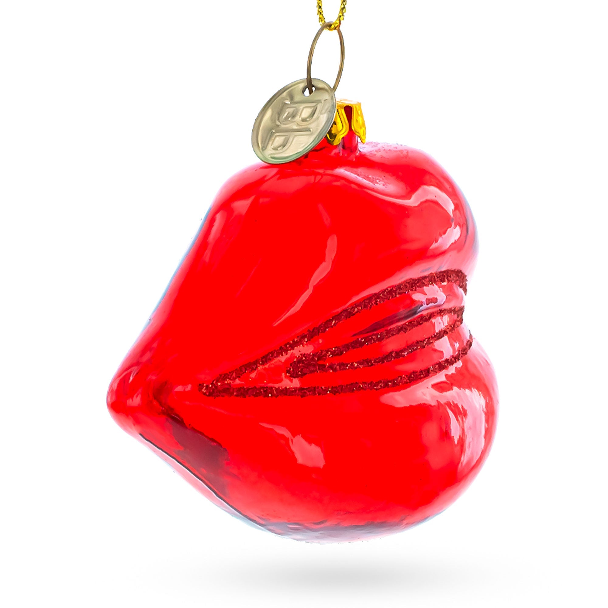 Sultry Red Lips - Blown Glass Christmas Ornament