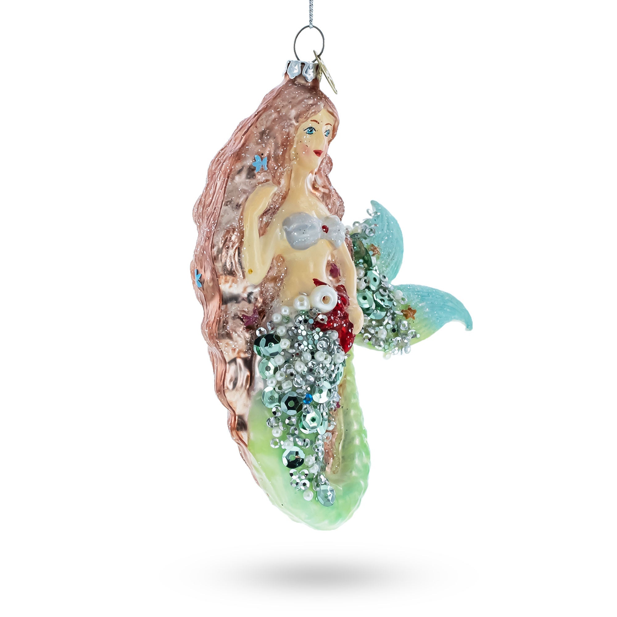 Glimmering Mermaid - Blown Glass Christmas Ornament