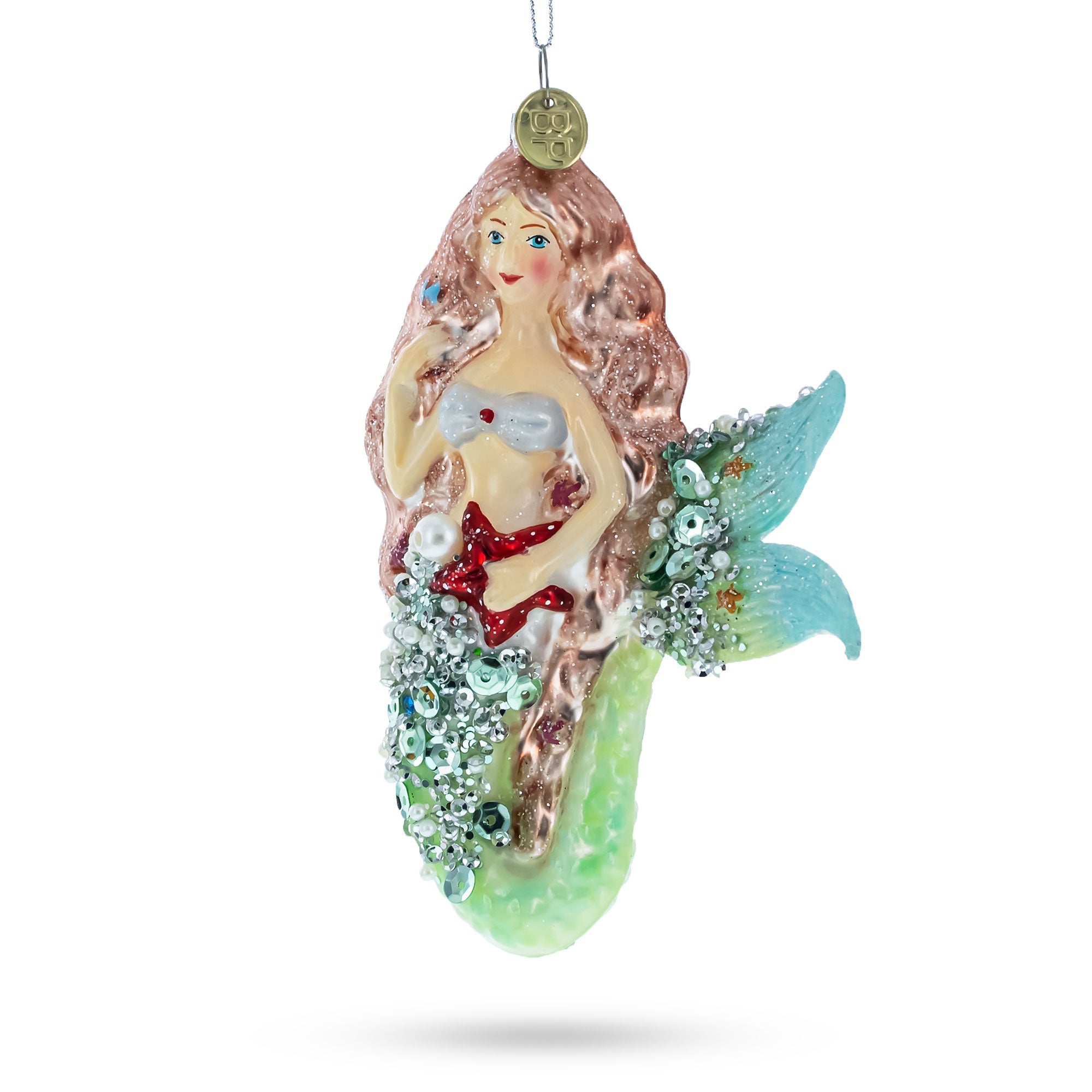 Glimmering Mermaid - Blown Glass Christmas Ornament