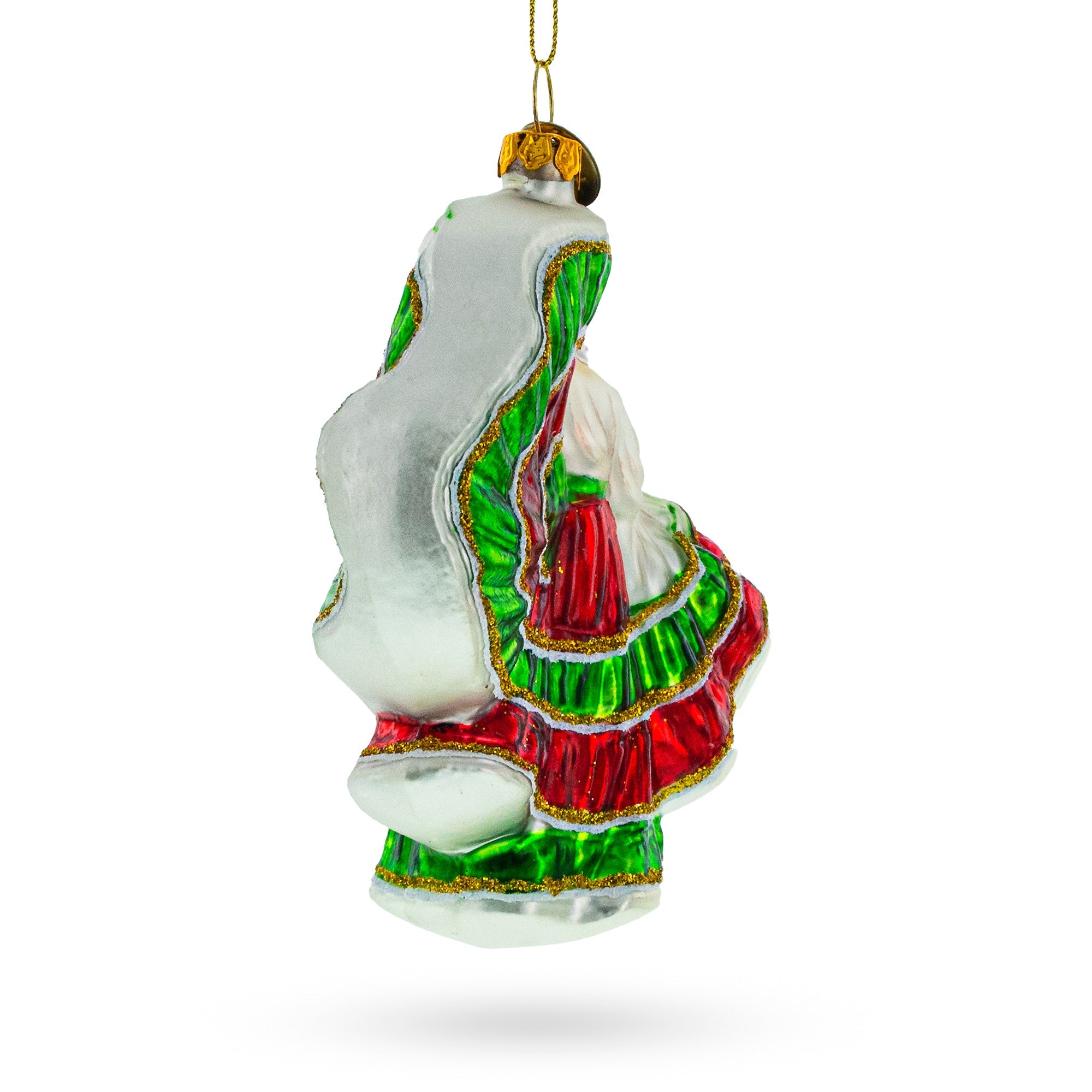 Cultural Elegance: Traditional Dancer - Blown Glass Christmas Ornament