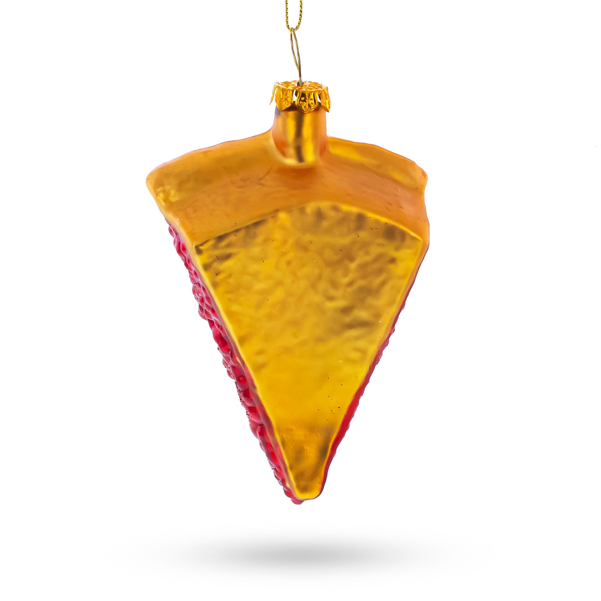 Delectable Cherry Pie Slice - Blown Glass Christmas Ornament