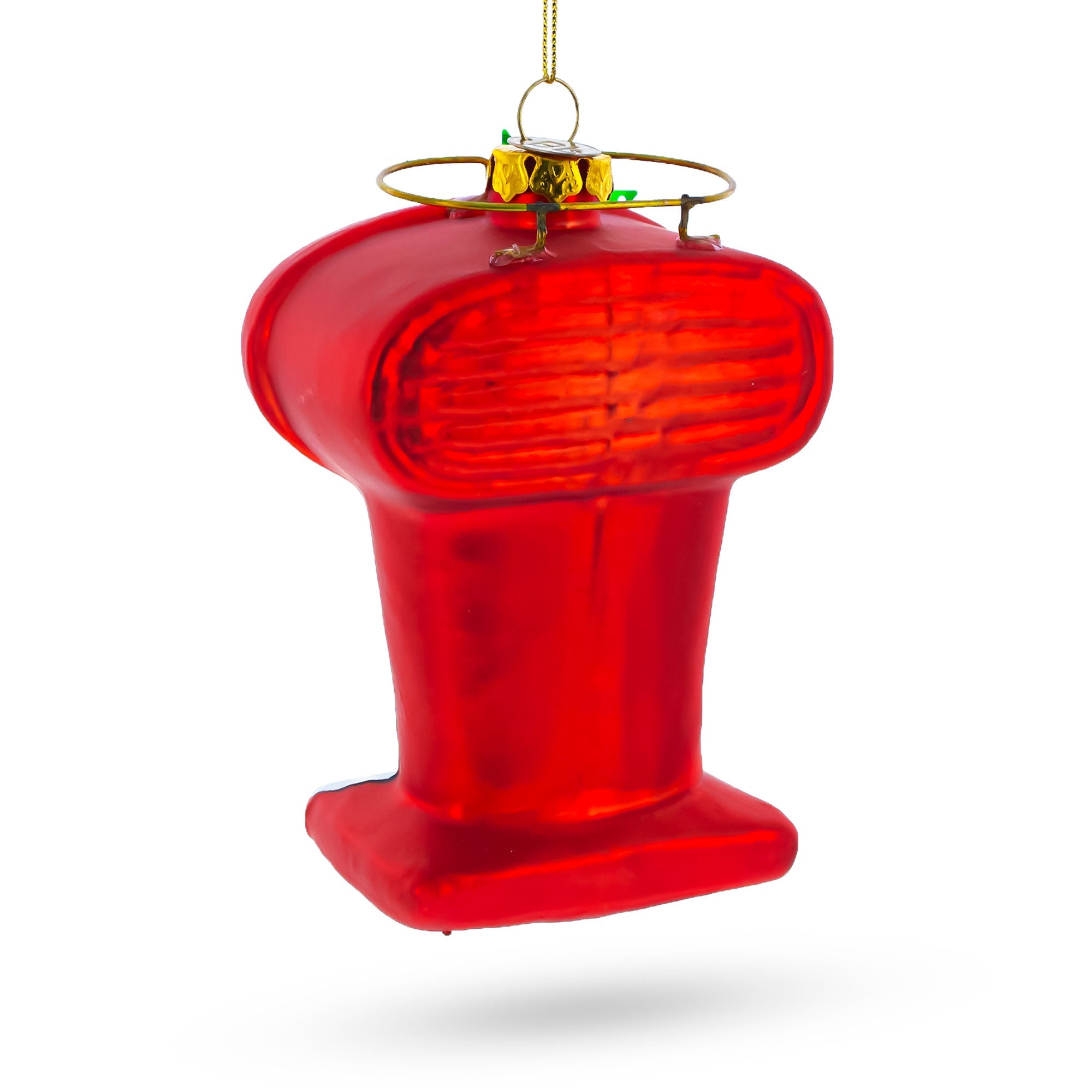 Vintage Red Espresso Machine - Blown Glass Christmas Ornament