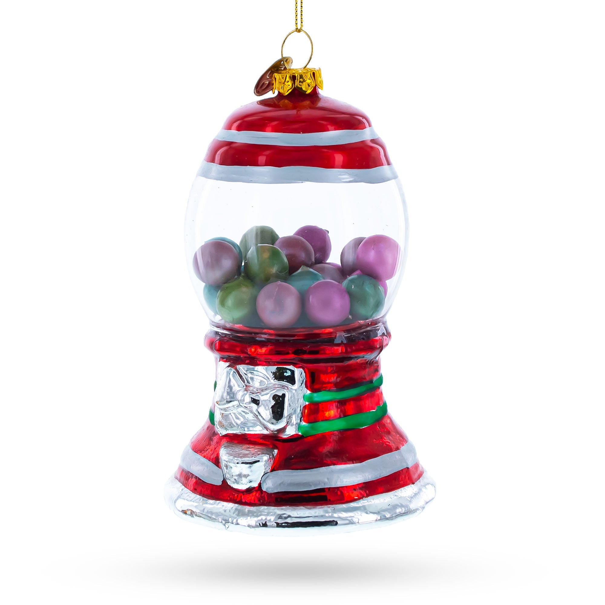 Nostalgic Gumball Machine - Blown Glass Christmas Ornament