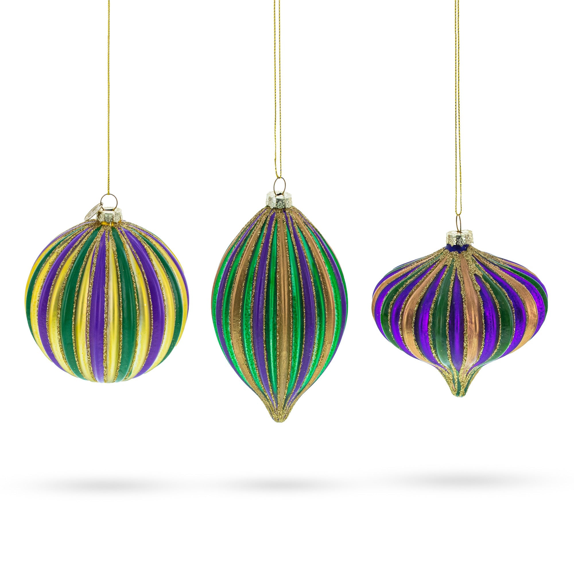 Vibrant Vintage Multicolored - Blown Glass Christmas Ornaments