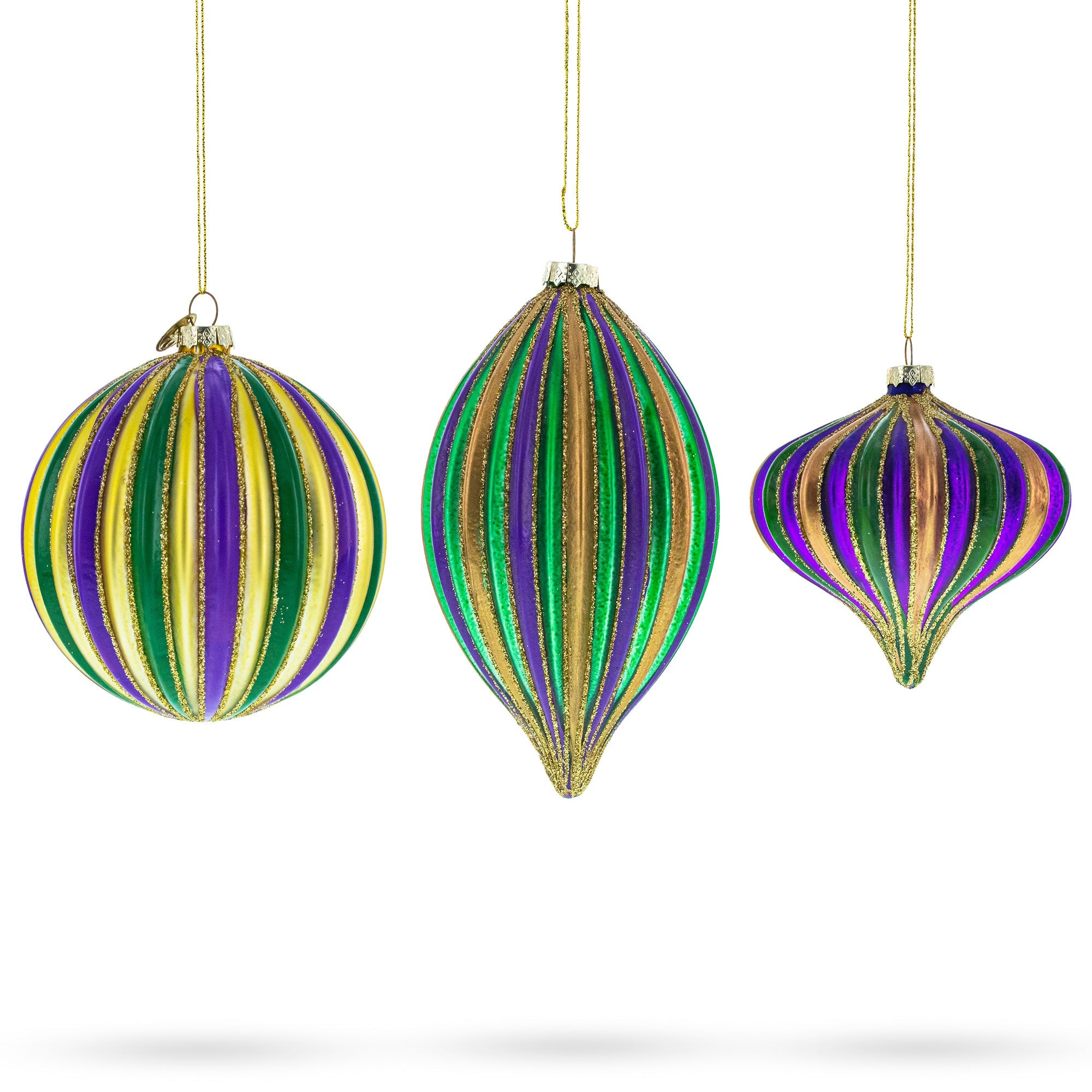 Vibrant Vintage Multicolored - Blown Glass Christmas Ornaments