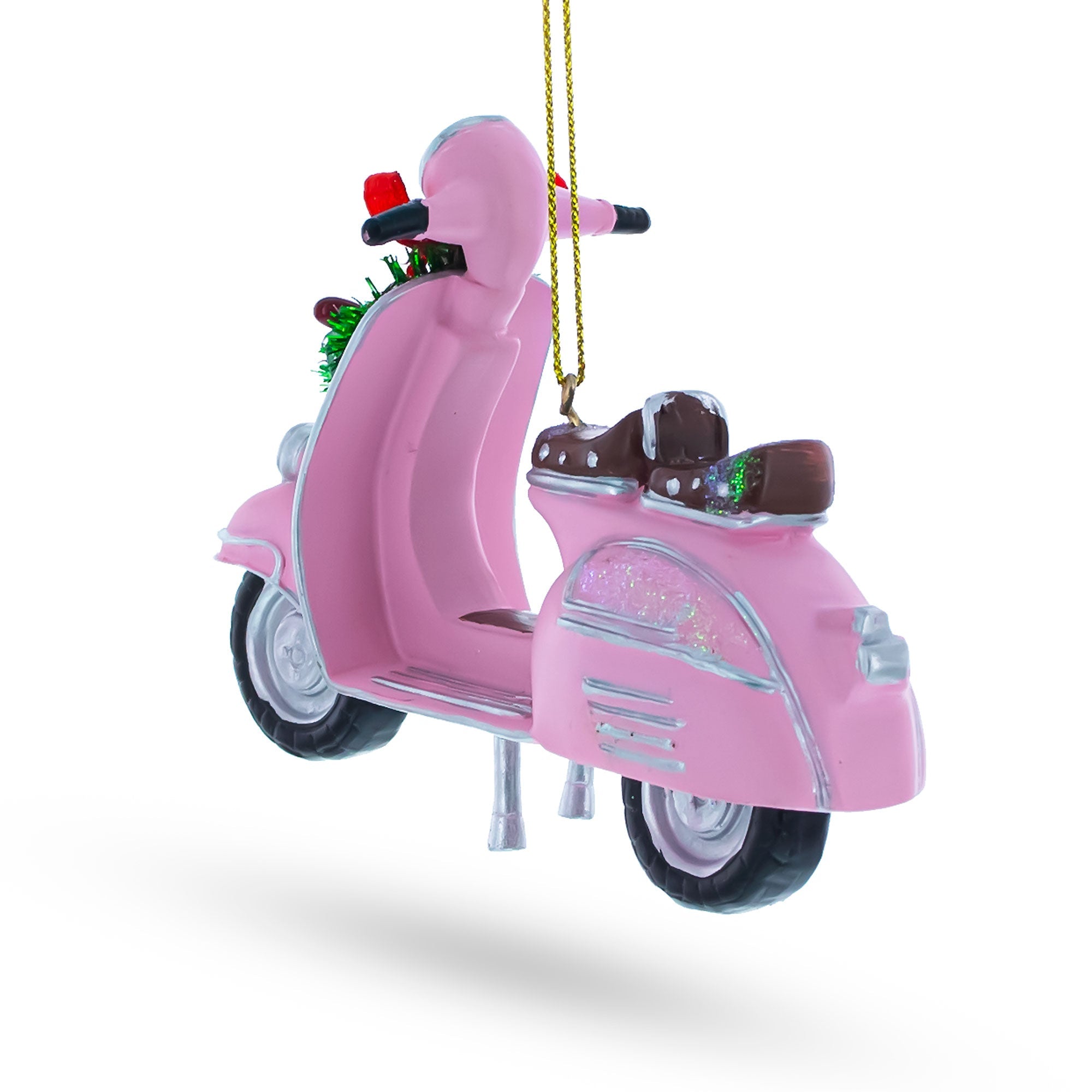 Retro Scooter With Festive Wreath - Christmas Ornament