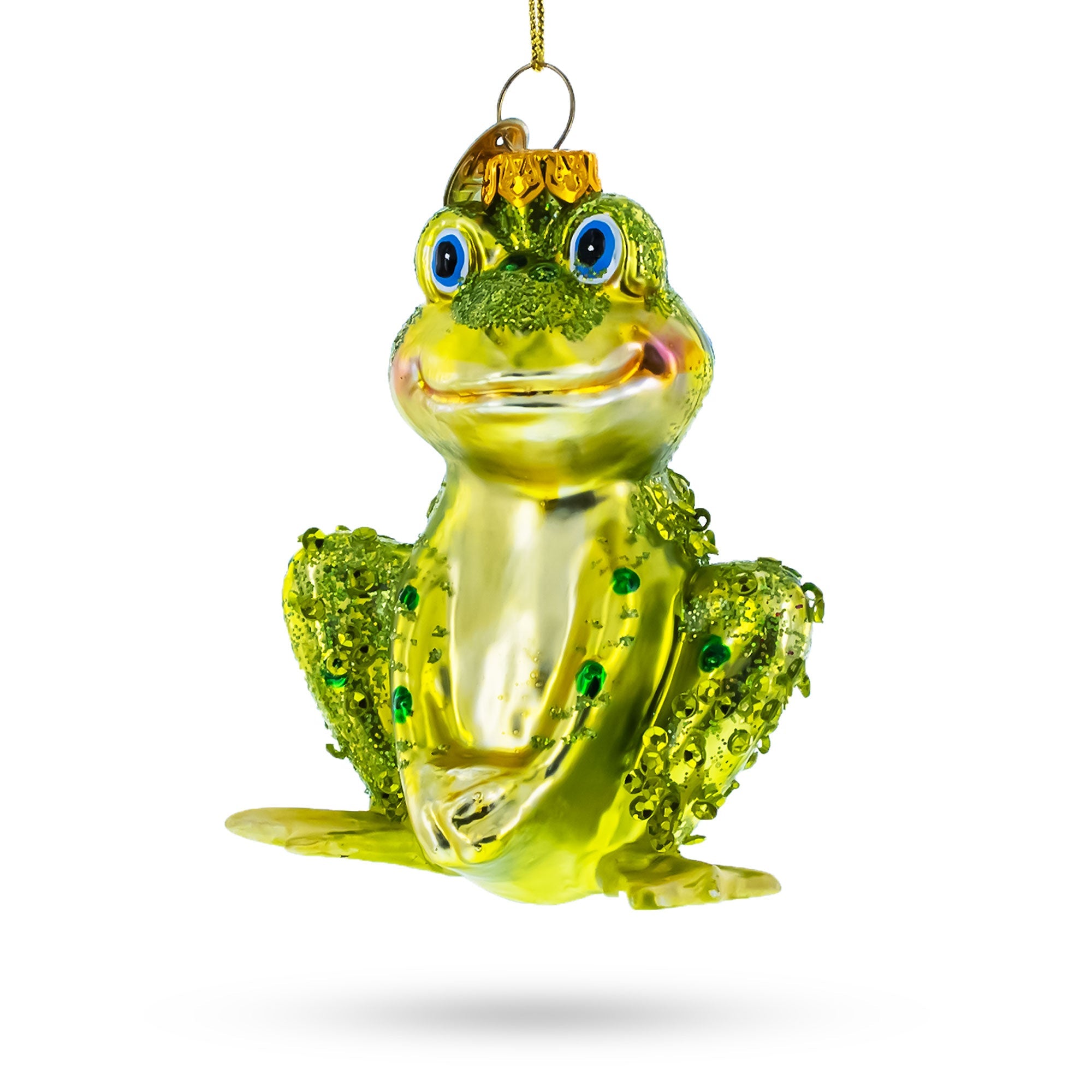 Shimmering Frog - Blown Glass Christmas Ornament