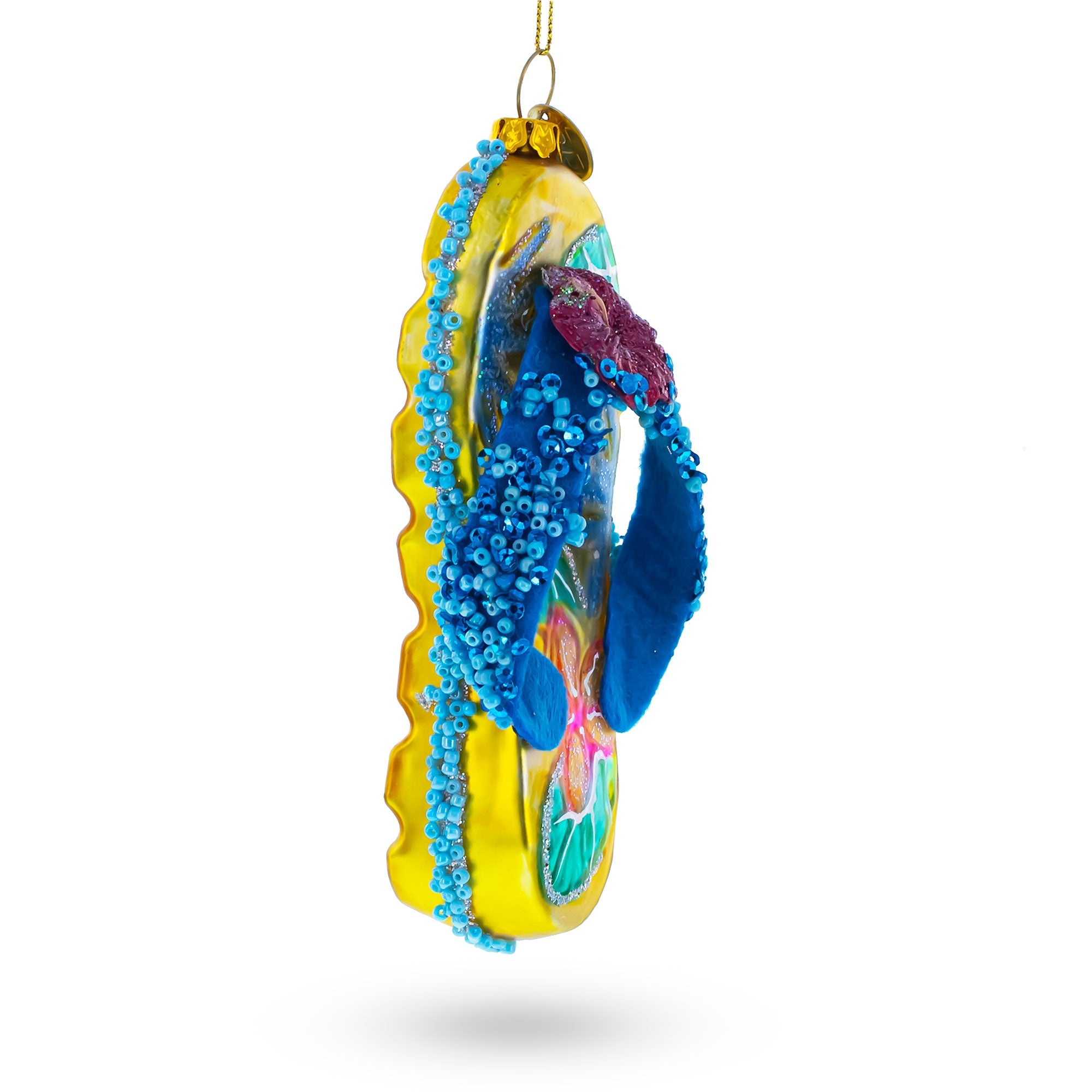 Beaded Flip Flops - Blown Glass Christmas Ornament