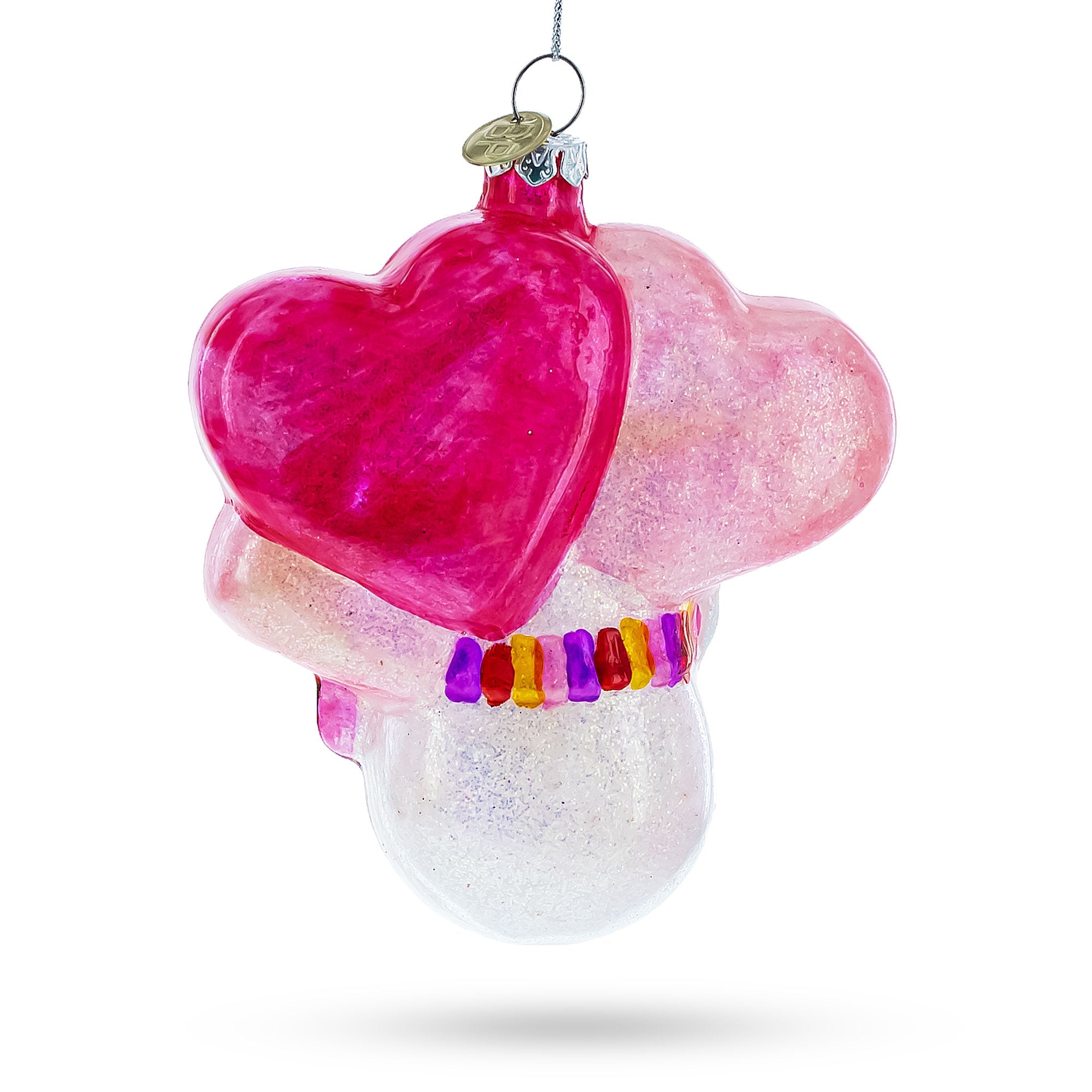 Adorable Pink Snowman Baby's First Christmas - Blown Glass Ornament