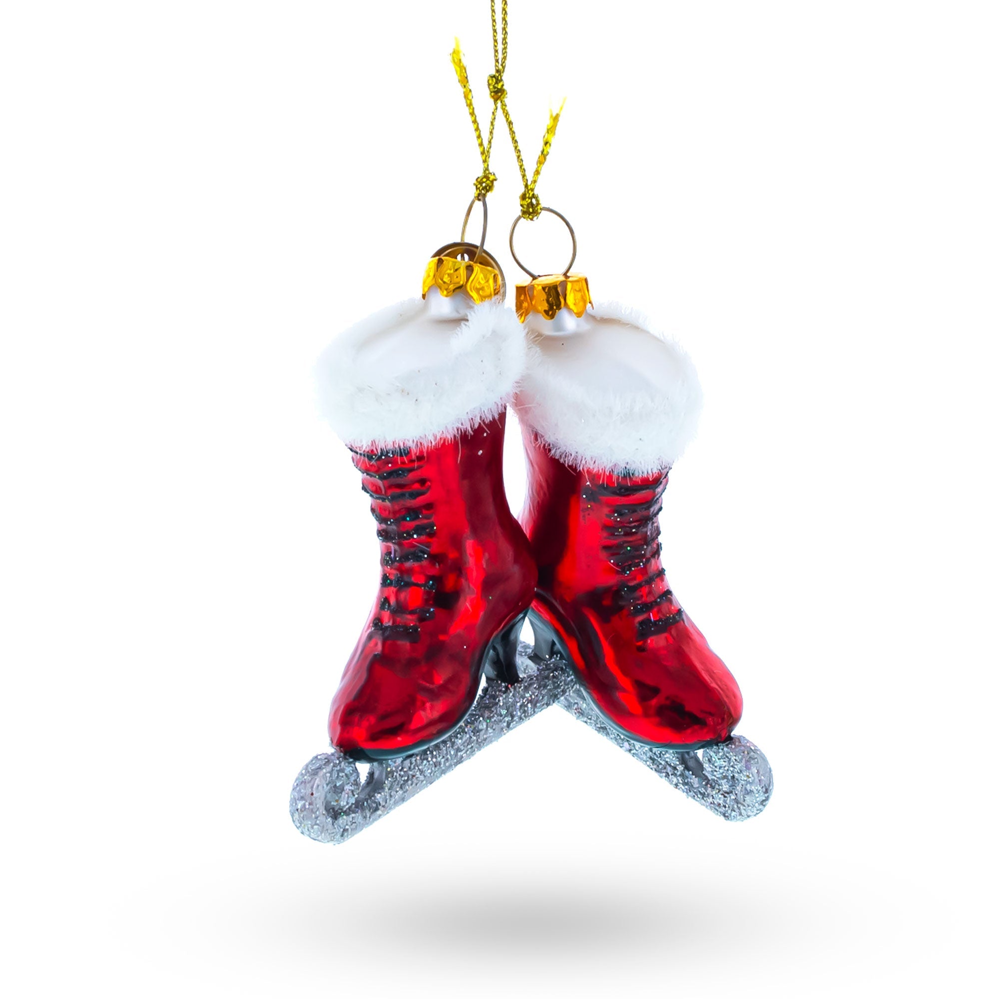 Red Skates - Blown Glass Christmas Ornament