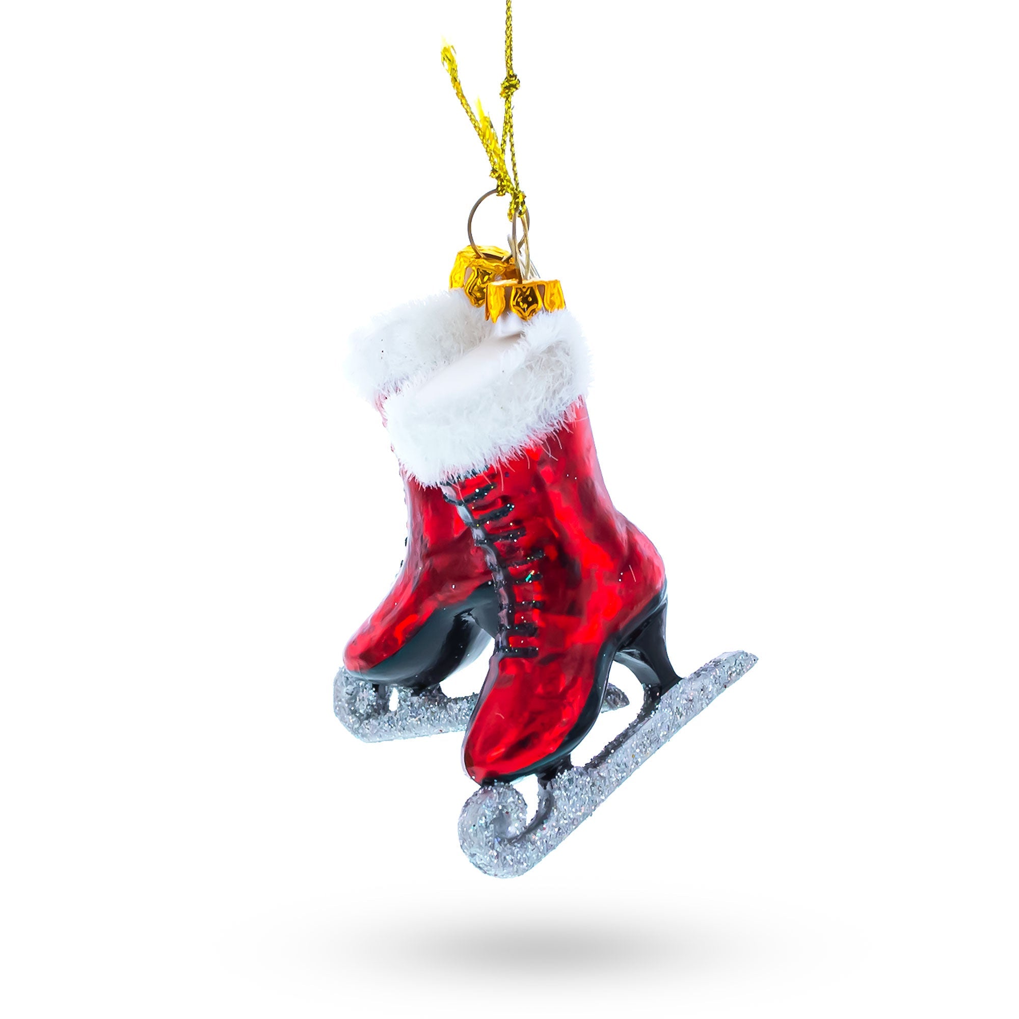 Red Skates - Blown Glass Christmas Ornament