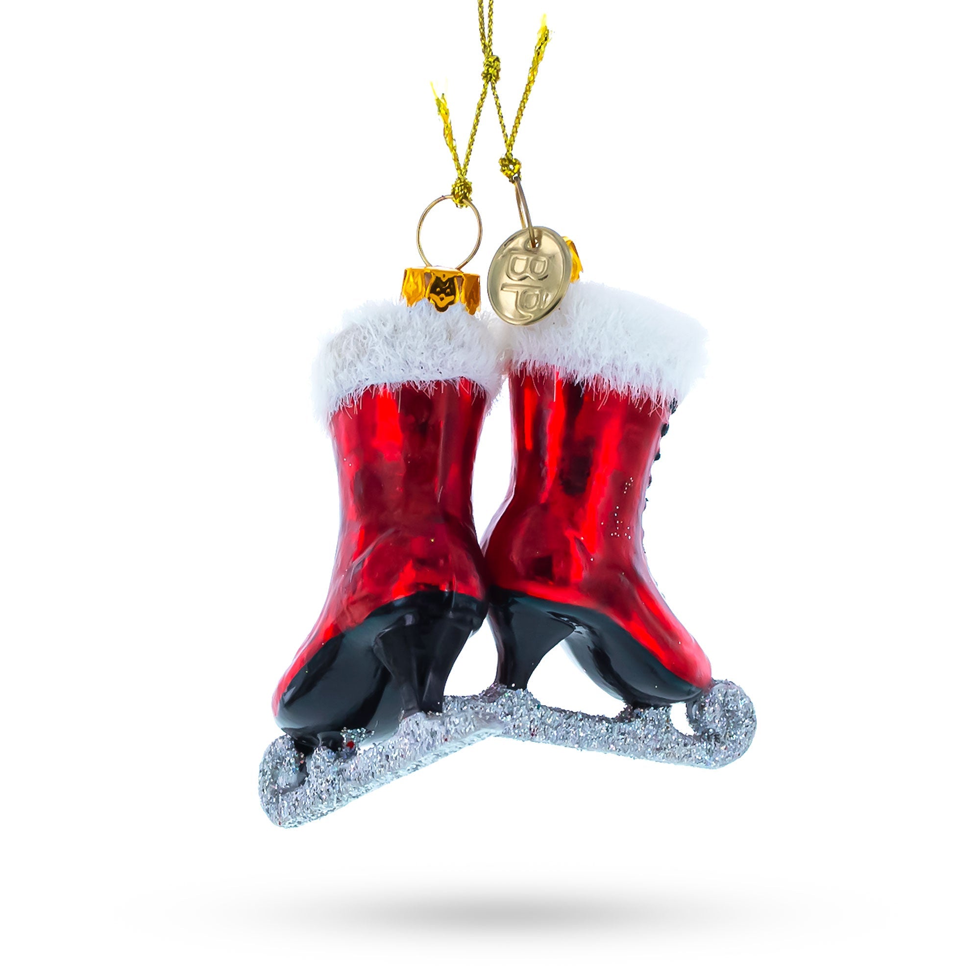 Red Skates - Blown Glass Christmas Ornament