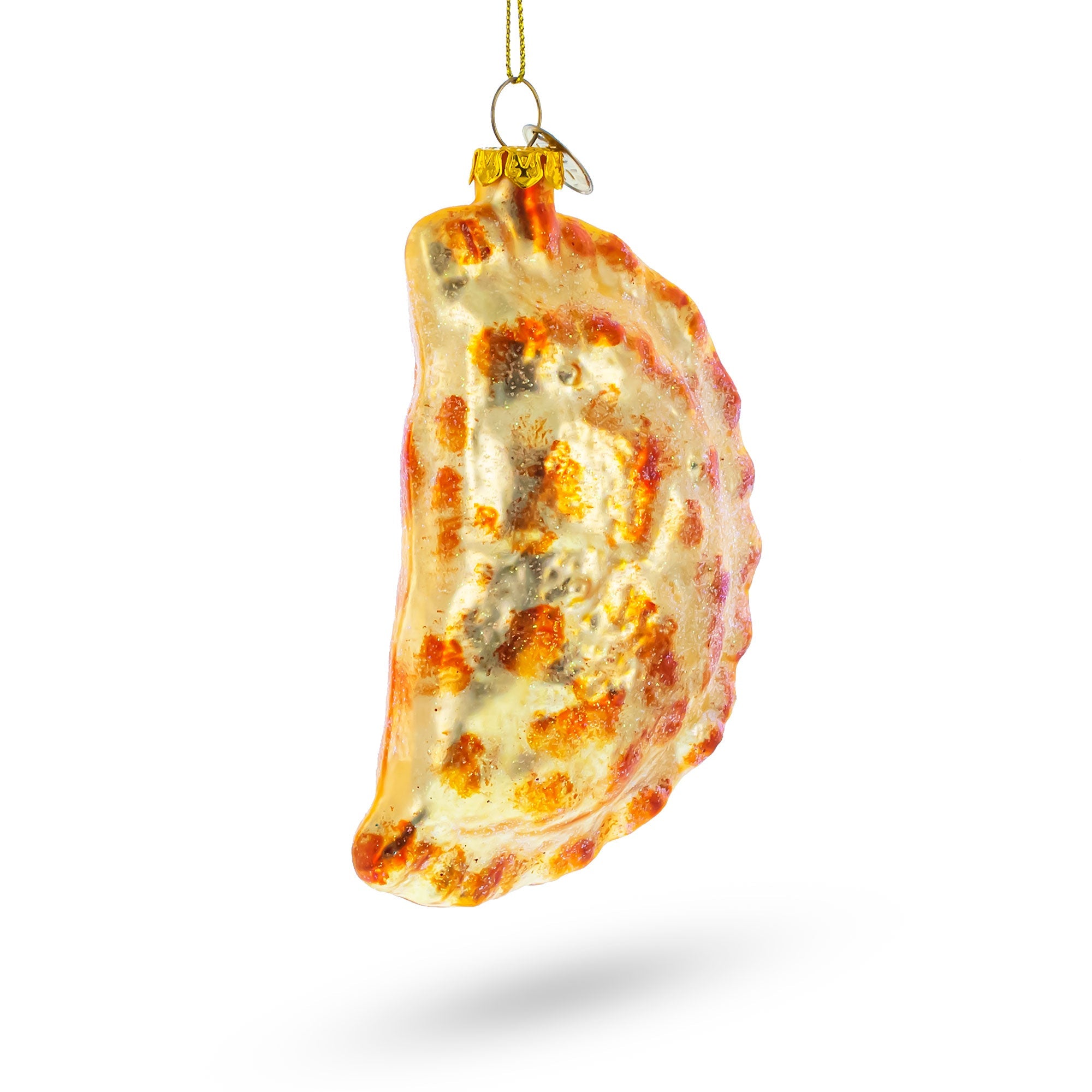 Delicious Fried Pierogi Dumpling - Blown Glass Christmas Ornament