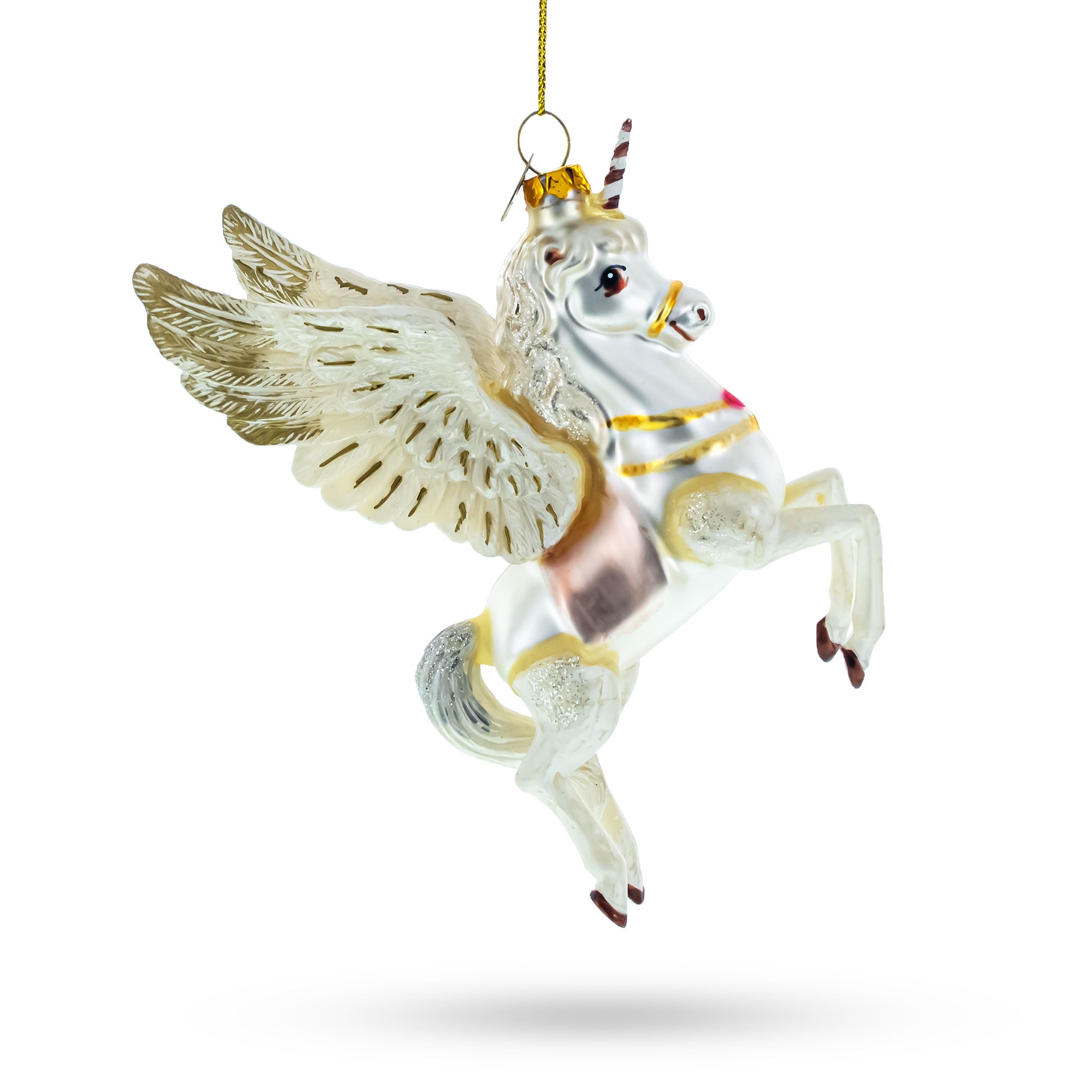 Enchanting White Unicorn - Blown Glass Christmas Ornament