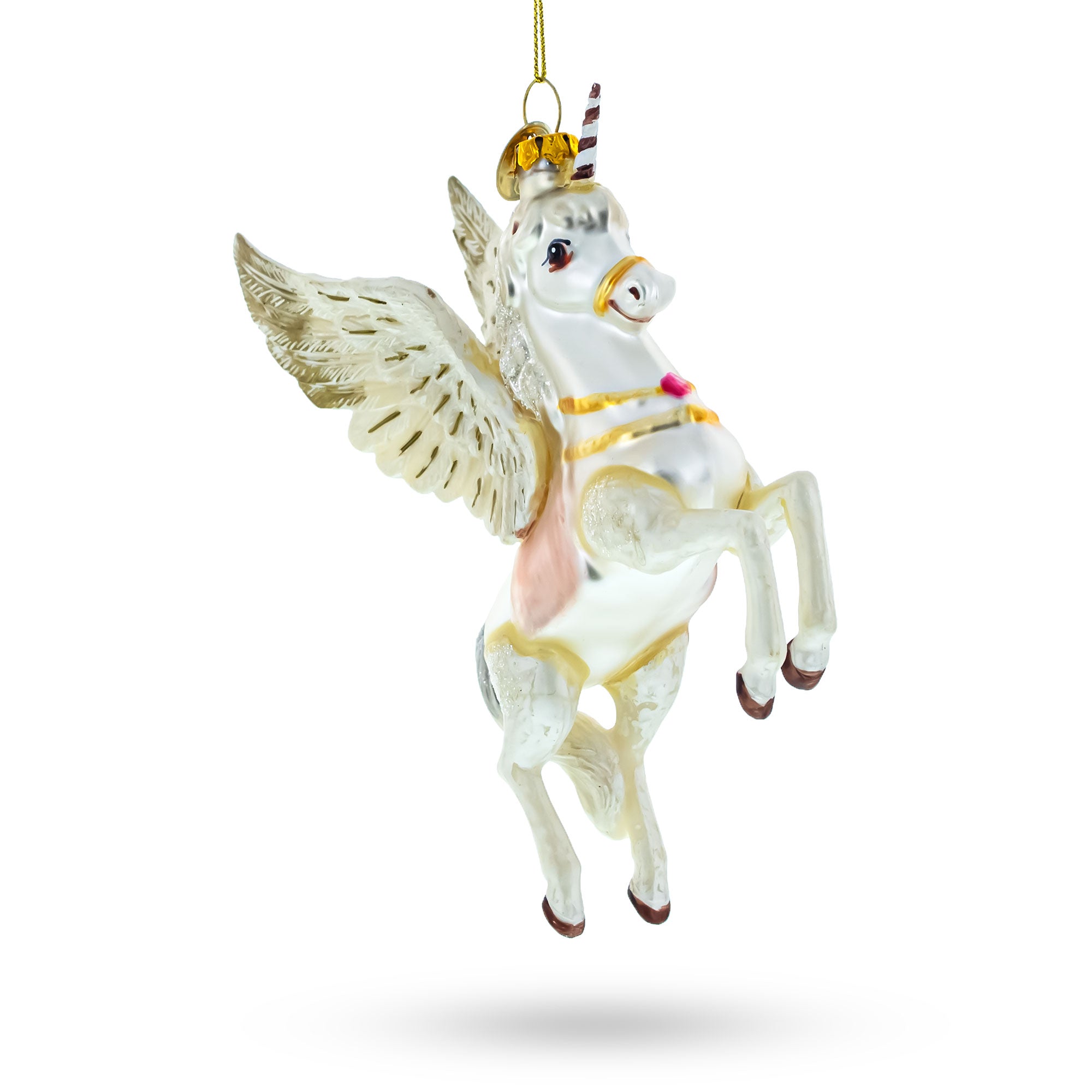 Enchanting White Unicorn - Blown Glass Christmas Ornament