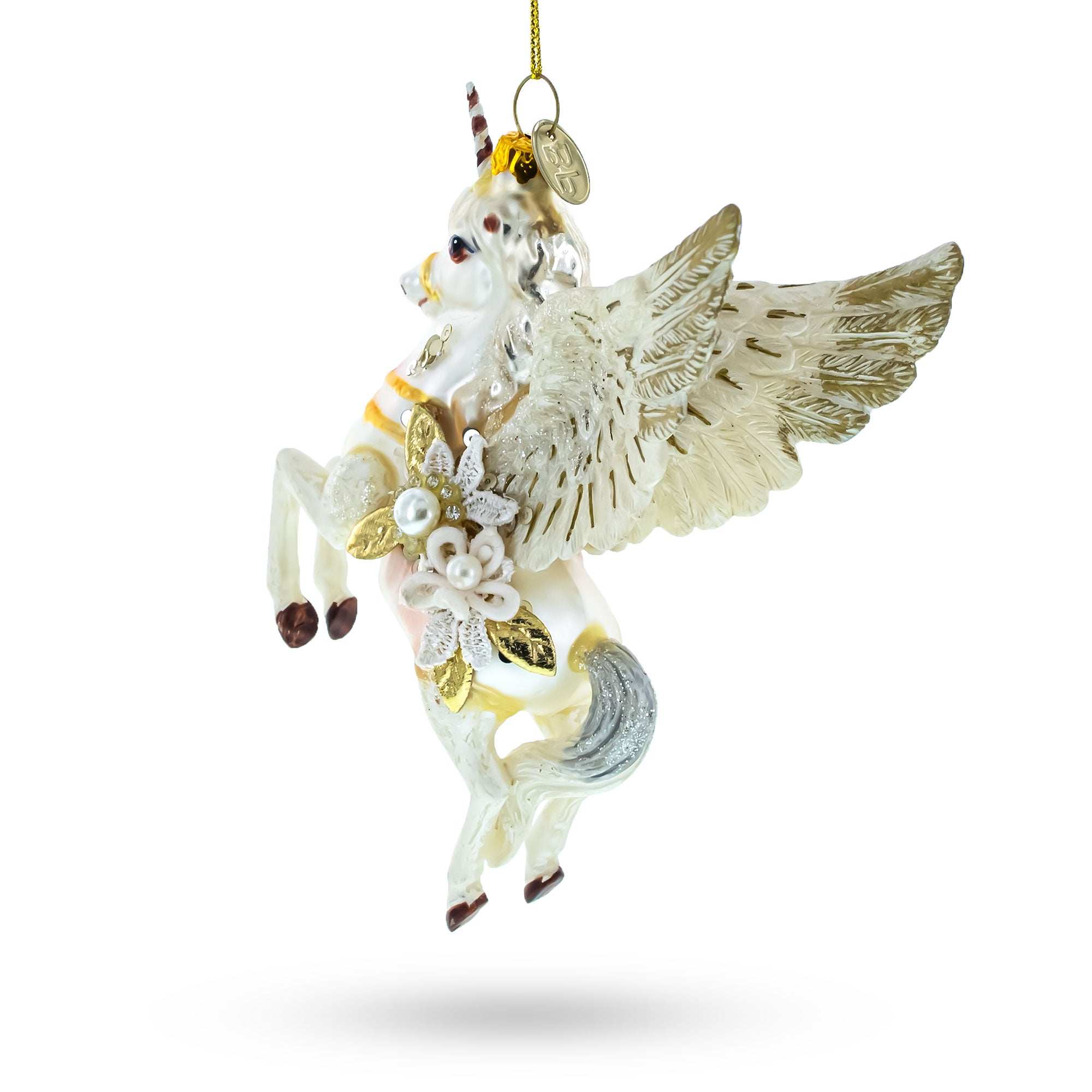 Enchanting White Unicorn - Blown Glass Christmas Ornament