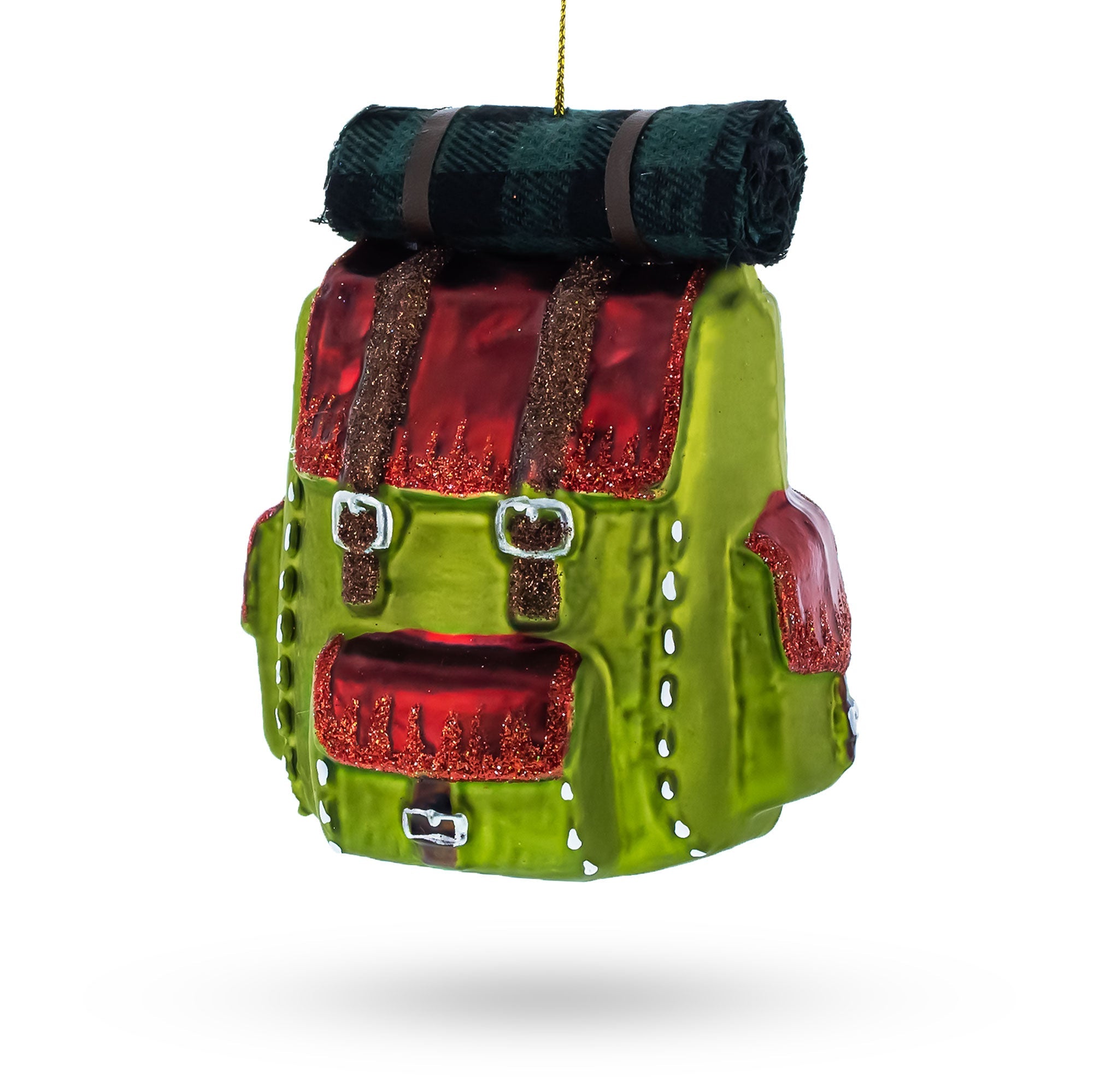 Adventurous Hiking Backpack - Blown Glass Christmas Ornament