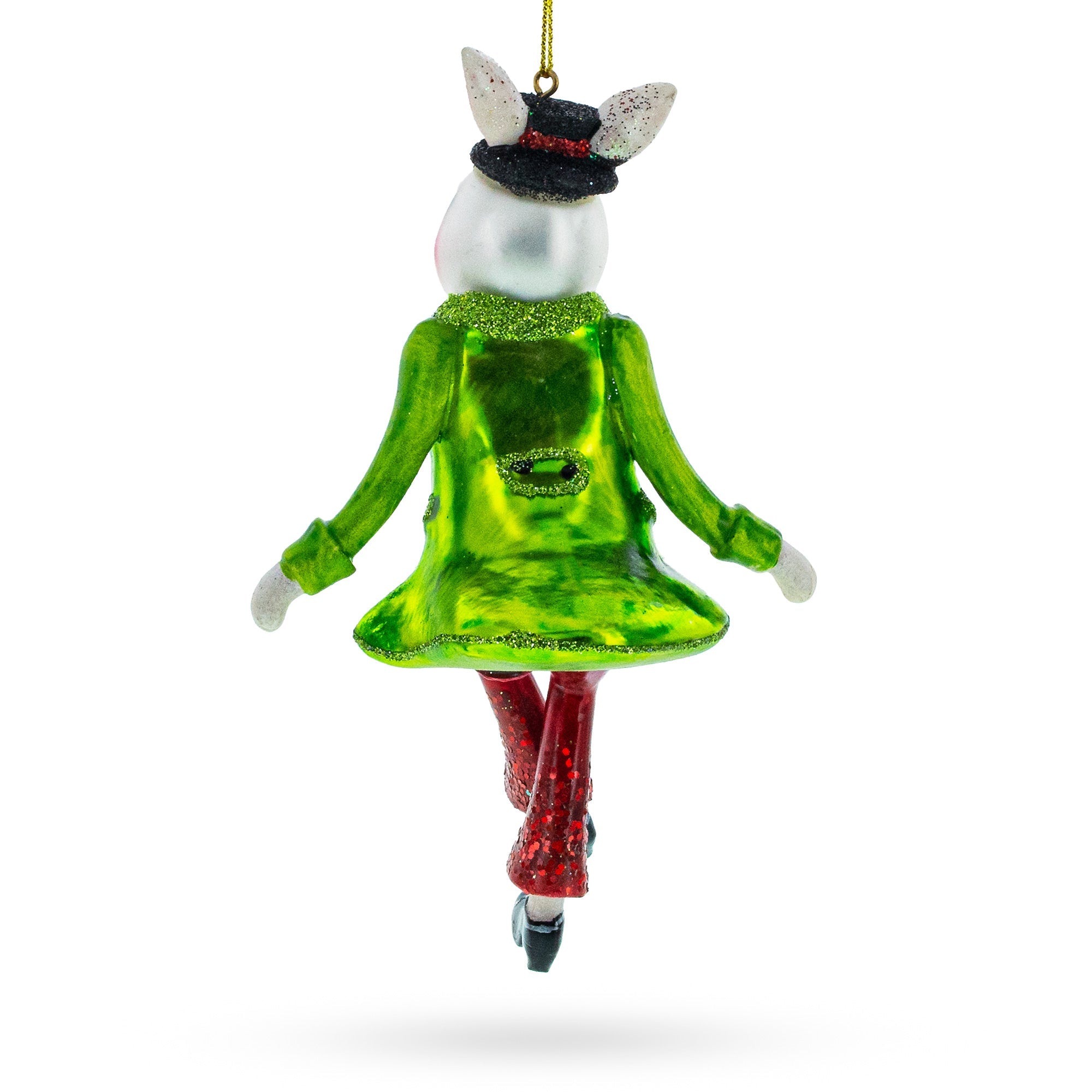 Alice In Wonderland A Dancing Hare - Blown Glass Christmas Ornament