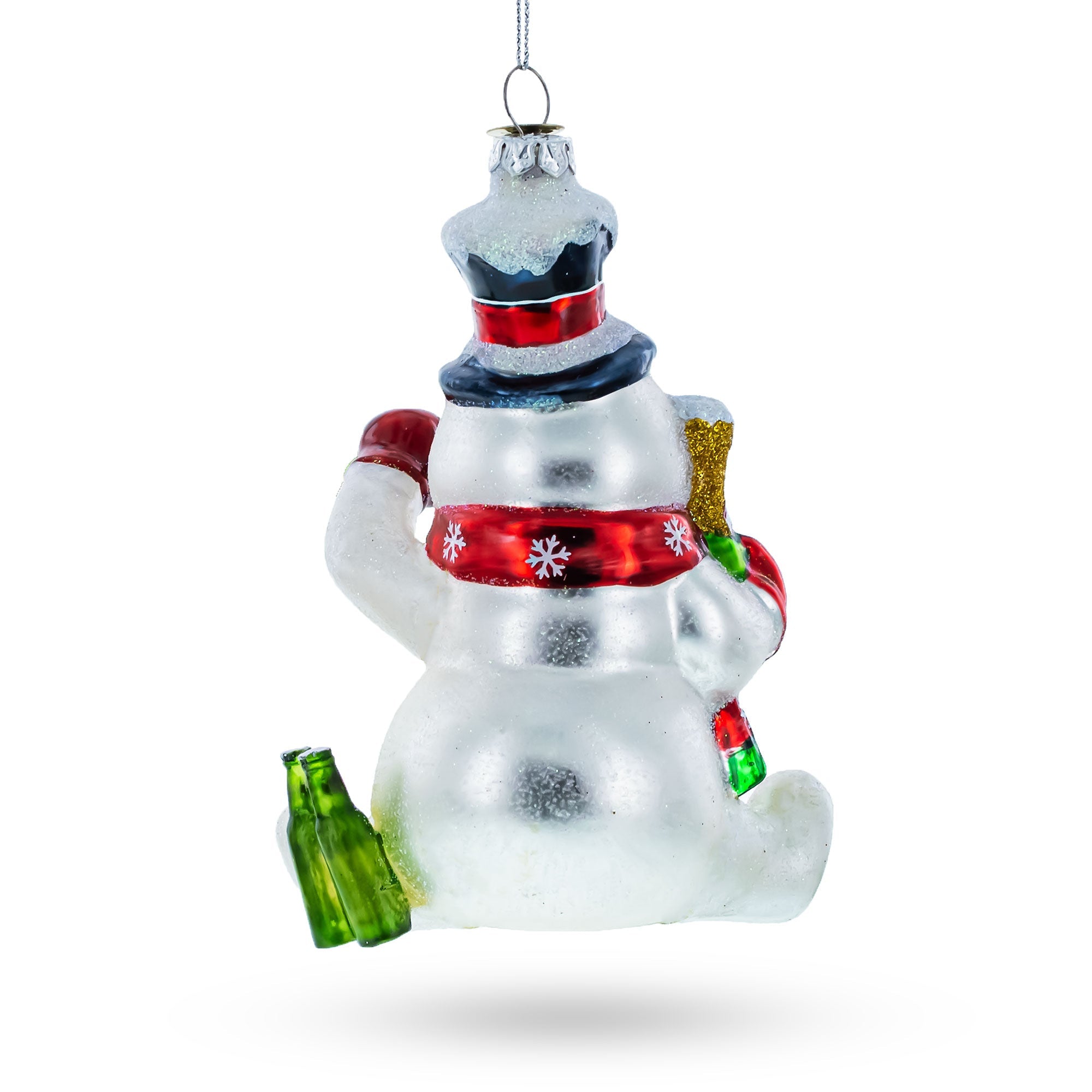 Cheers To The Holidays: Snowman Bartender - Blown Glass Christmas Ornament