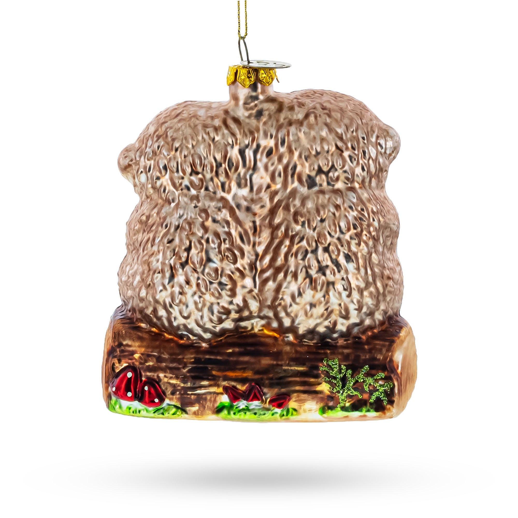 Campfire Cuddles: Wombats Roast Marshmallow - Blown Glass Christmas Ornament