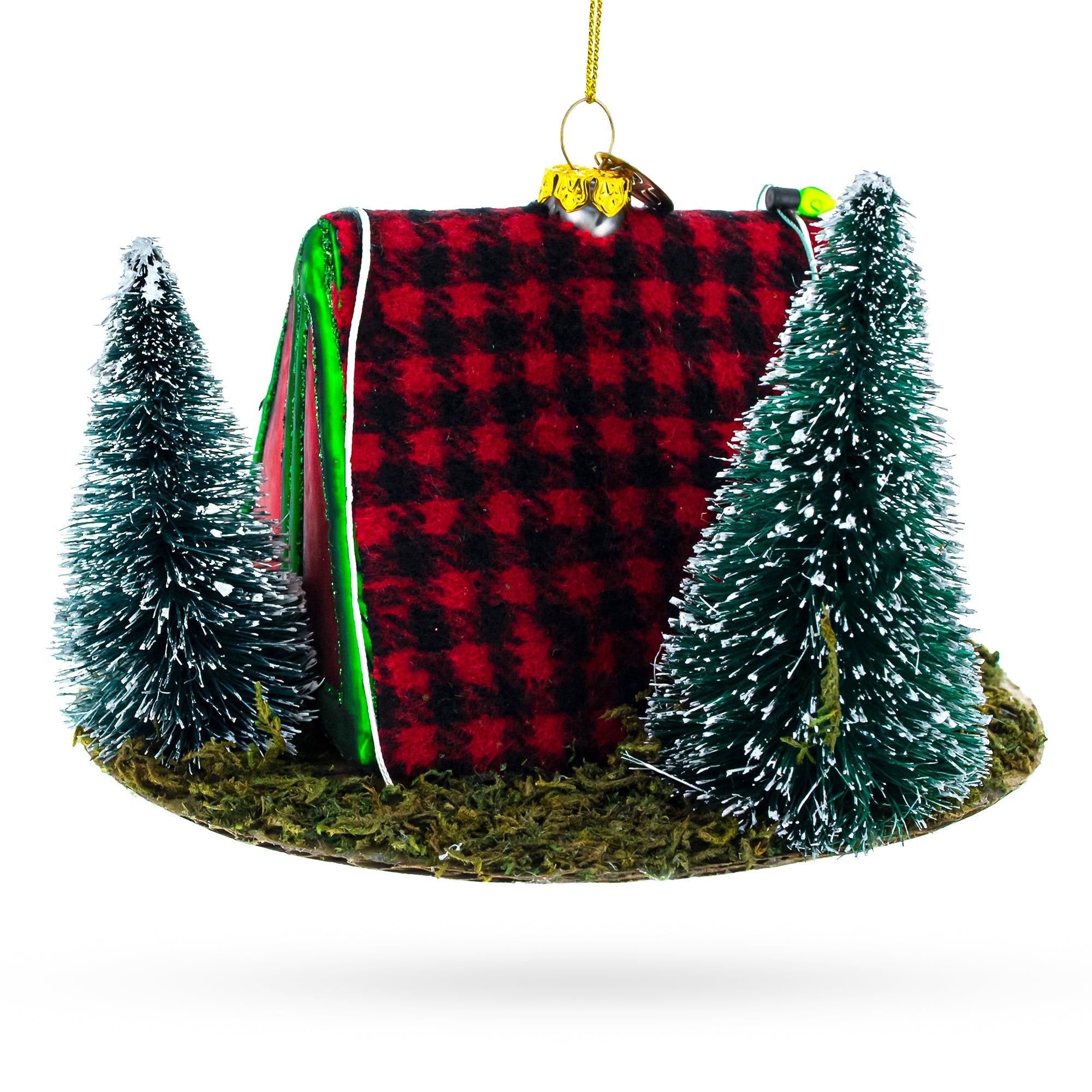 Shelter In The Woods - Blown Glass Christmas Ornament