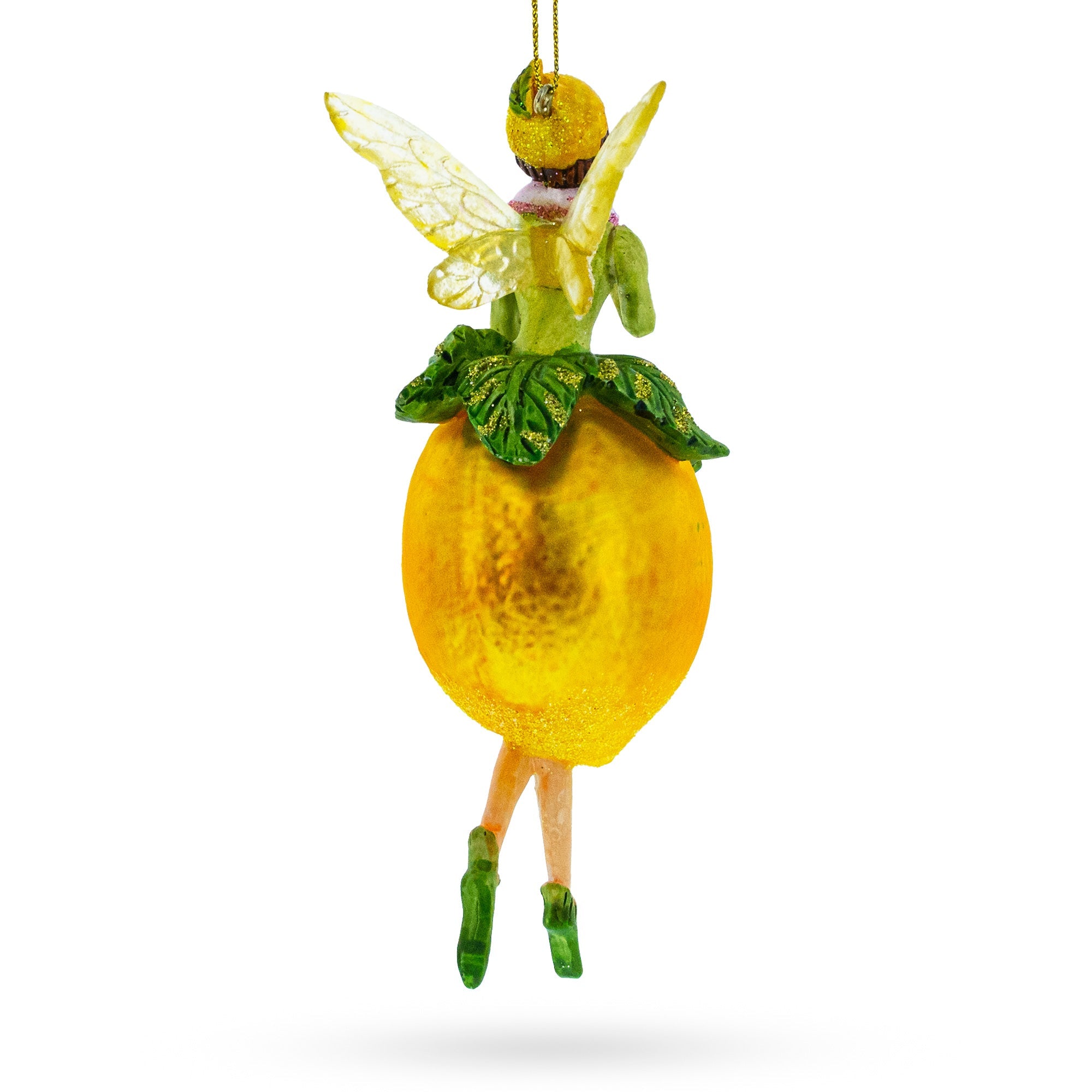 Enchanting Citrus Lemon Fairy - Blown Glass Christmas Ornament