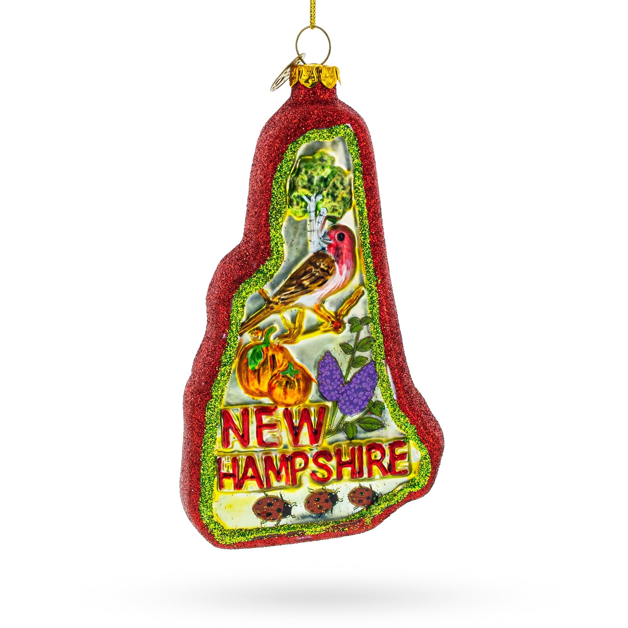 Scenic New Hampshire State, Usa - Blown Glass Christmas Ornament