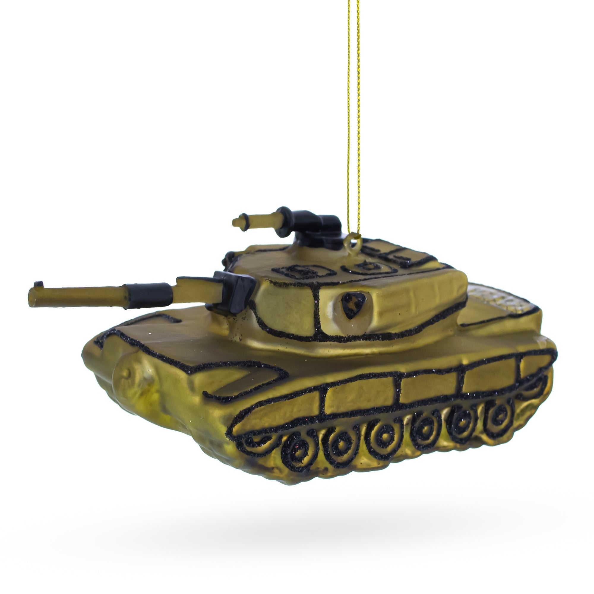 Military Might: Army Tank - Blown Glass Christmas Ornament